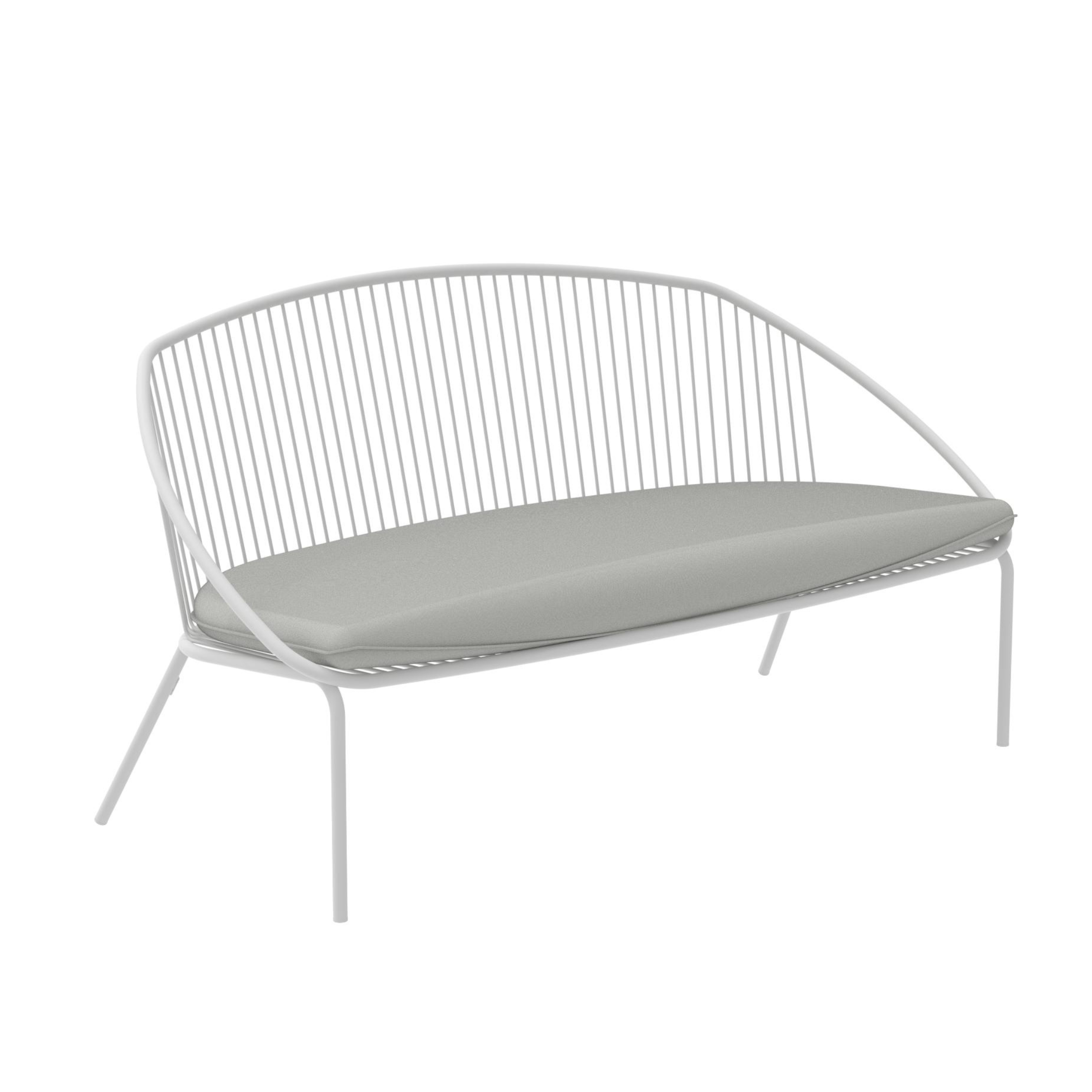 Canapé de jardin en métal "Aria" banquette lounge empilable 160x81 cm 85h