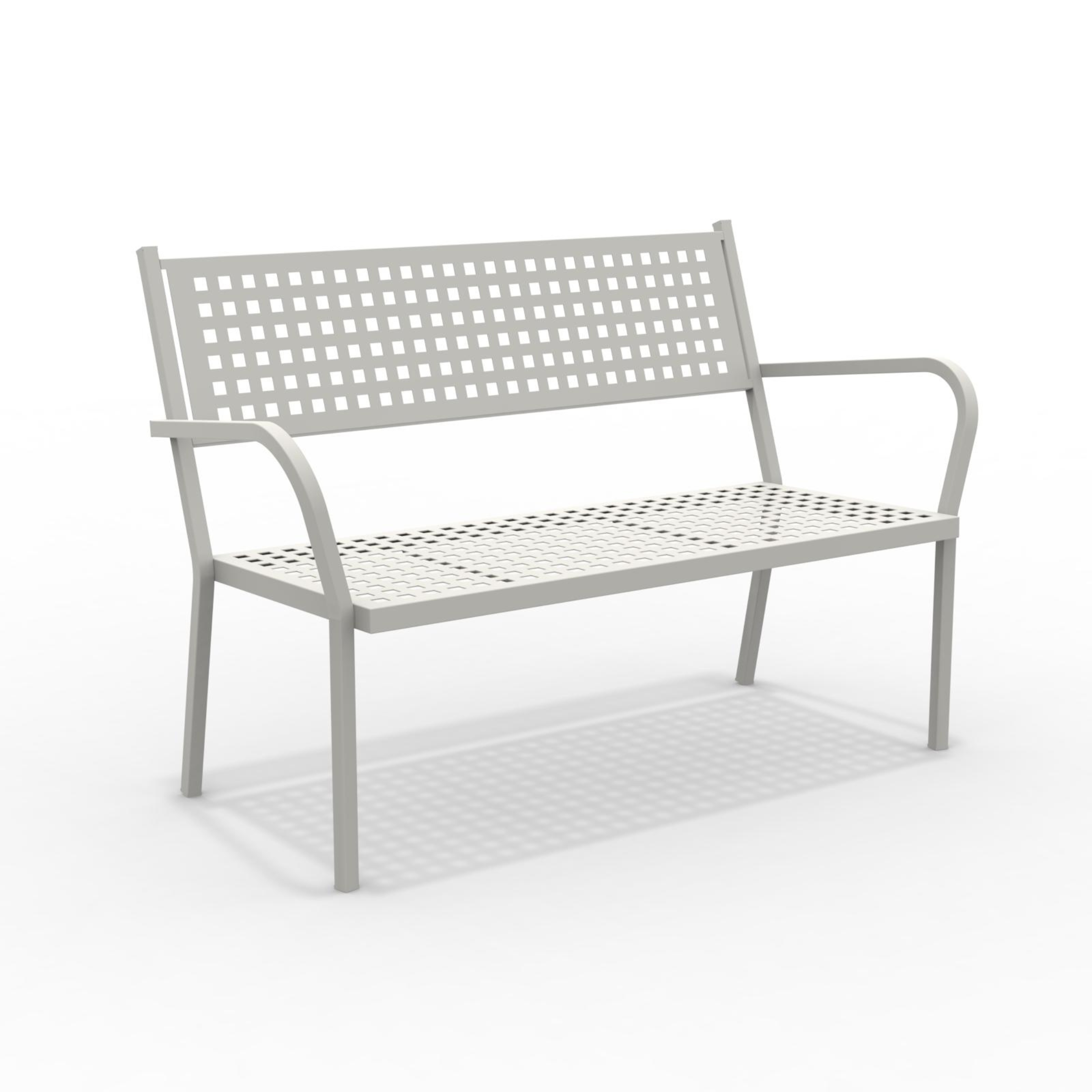 Banquette de jardin en métal "Alice1" canapé empilable avec accoudoirs 148x53 cm 85h