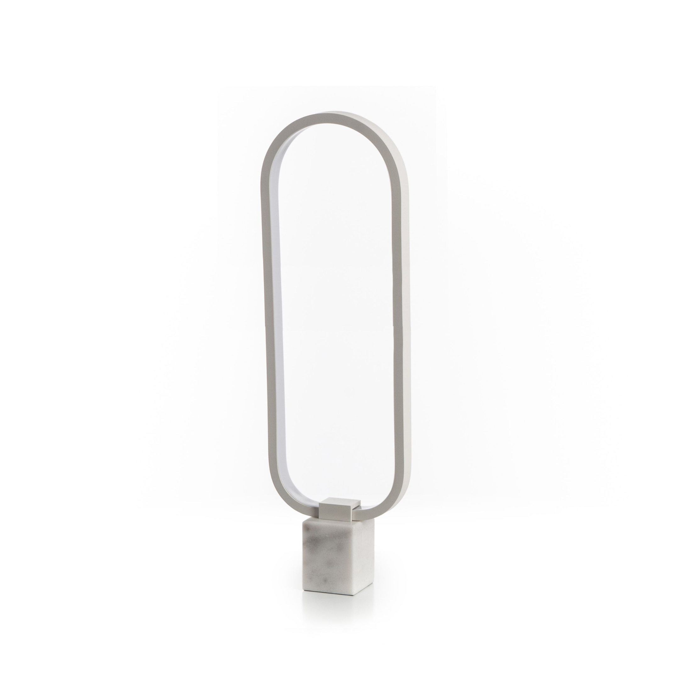 Lampada LED in metallo con base in marmo "Ciak" da terra e tavolo