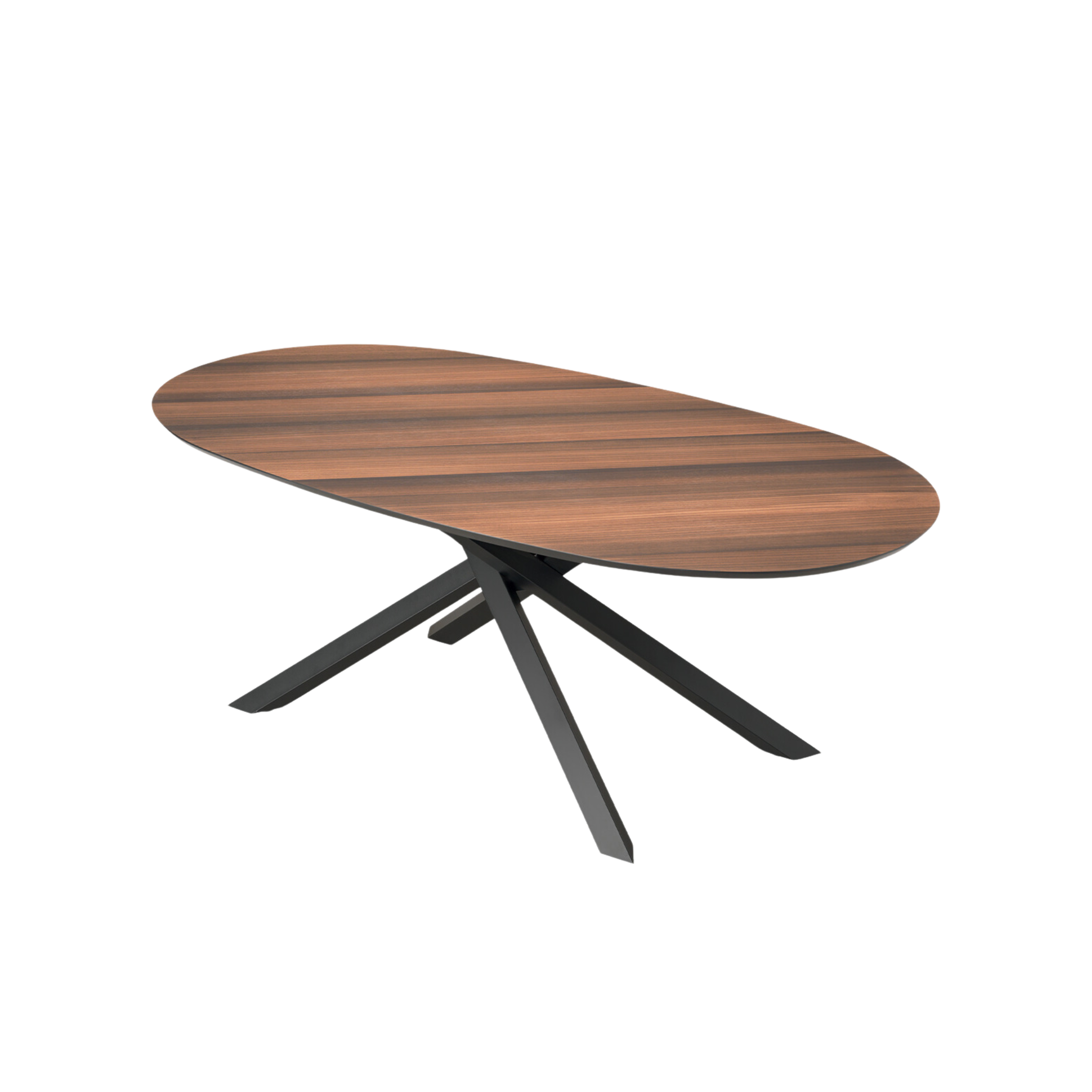 Tavolo fisso moderno da pranzo "Canyon" con base in metallo e piano in rovere cm 210x109 75h