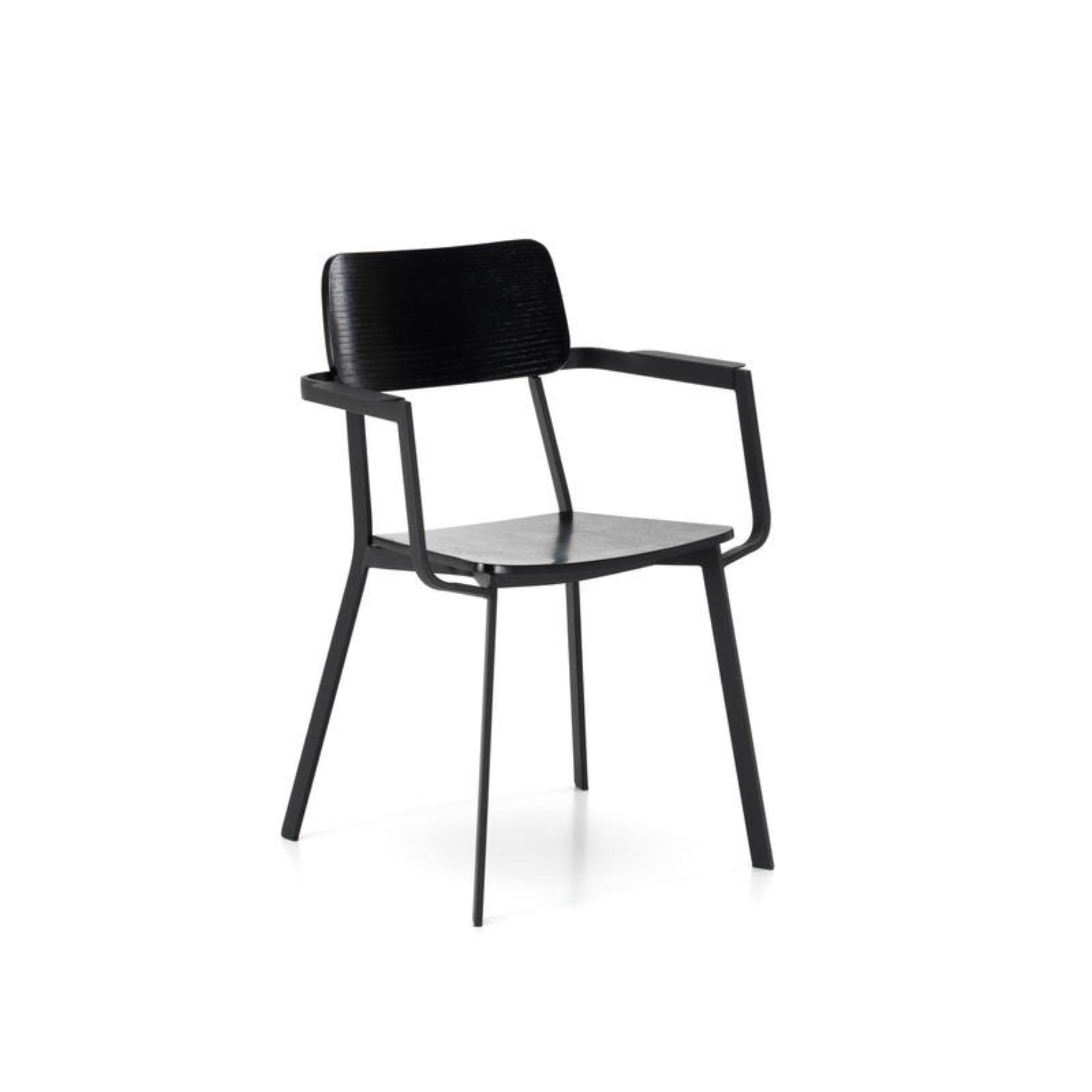 Chaise vintage "Woody Capotavola" en bois laqué avec accoudoirs 51,5x61 cm 82h