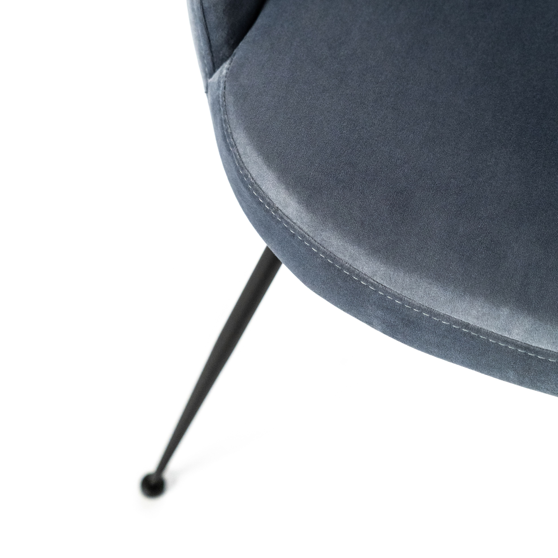 Sedia moderna imbottita "Alyssa" effetto velluto cm 49,5x48,5 80h