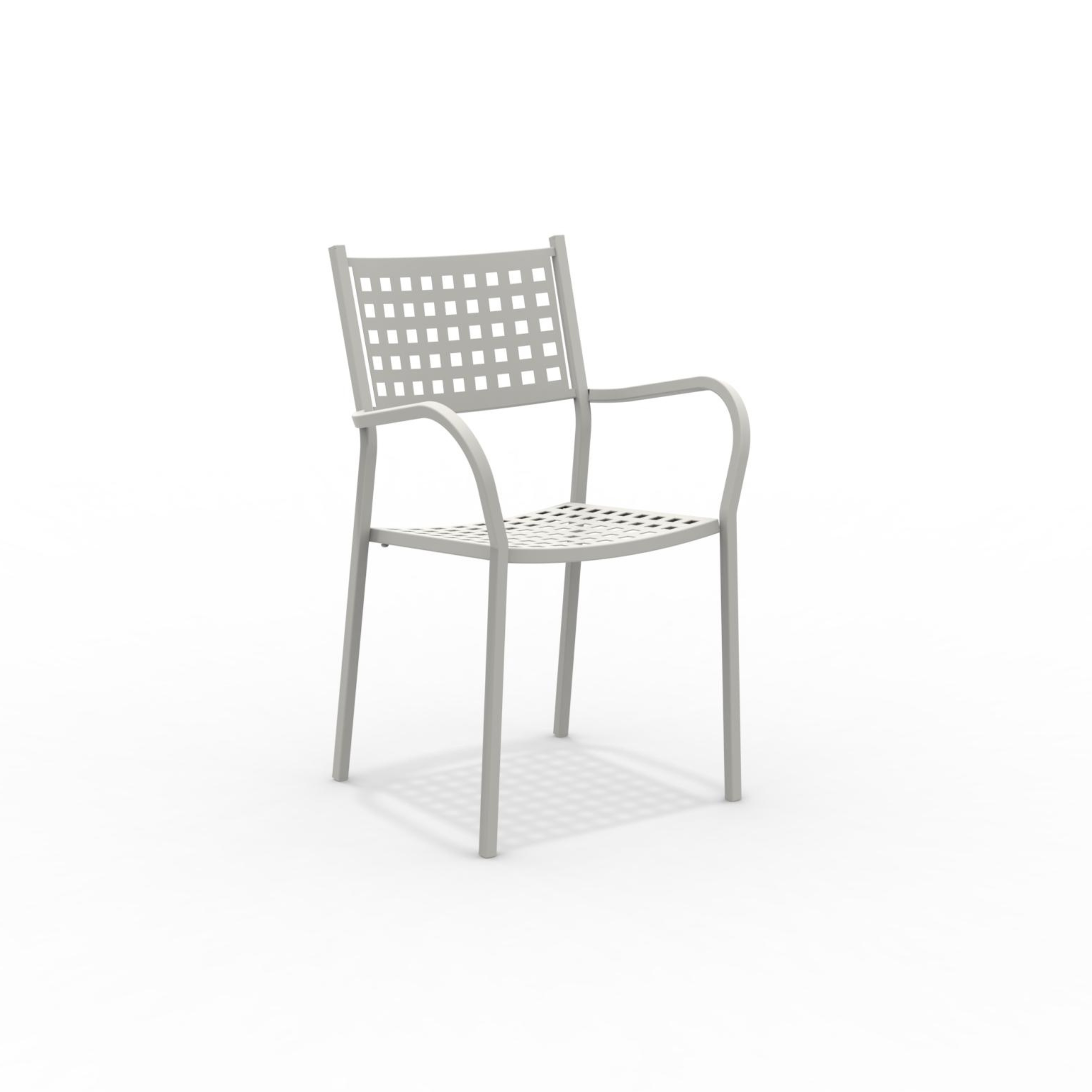 Set di sedie in metallo da giardino "Alice" con braccioli impilabile cm 53x53 85h