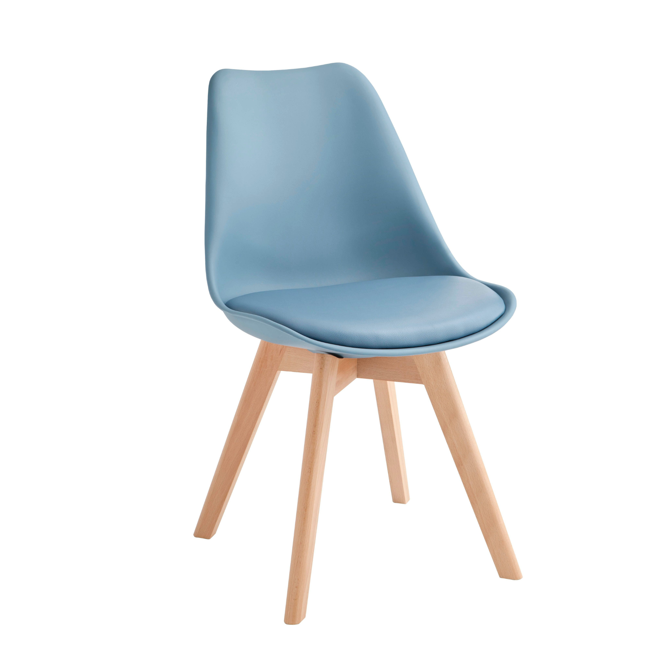 Set di sedie imbottite in similpelle "Stilezze" poltrone con gambe in legno cm 52x48,5 82h