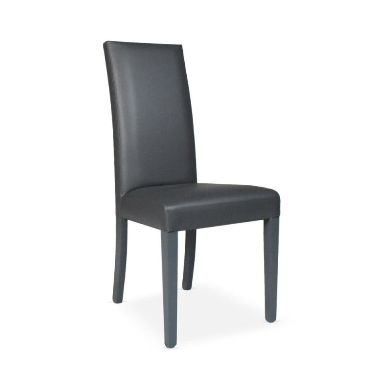 Set di sedie da pranzo "Nancy" imbottite in ecopelle con gambe in legno cm 47x47 101h