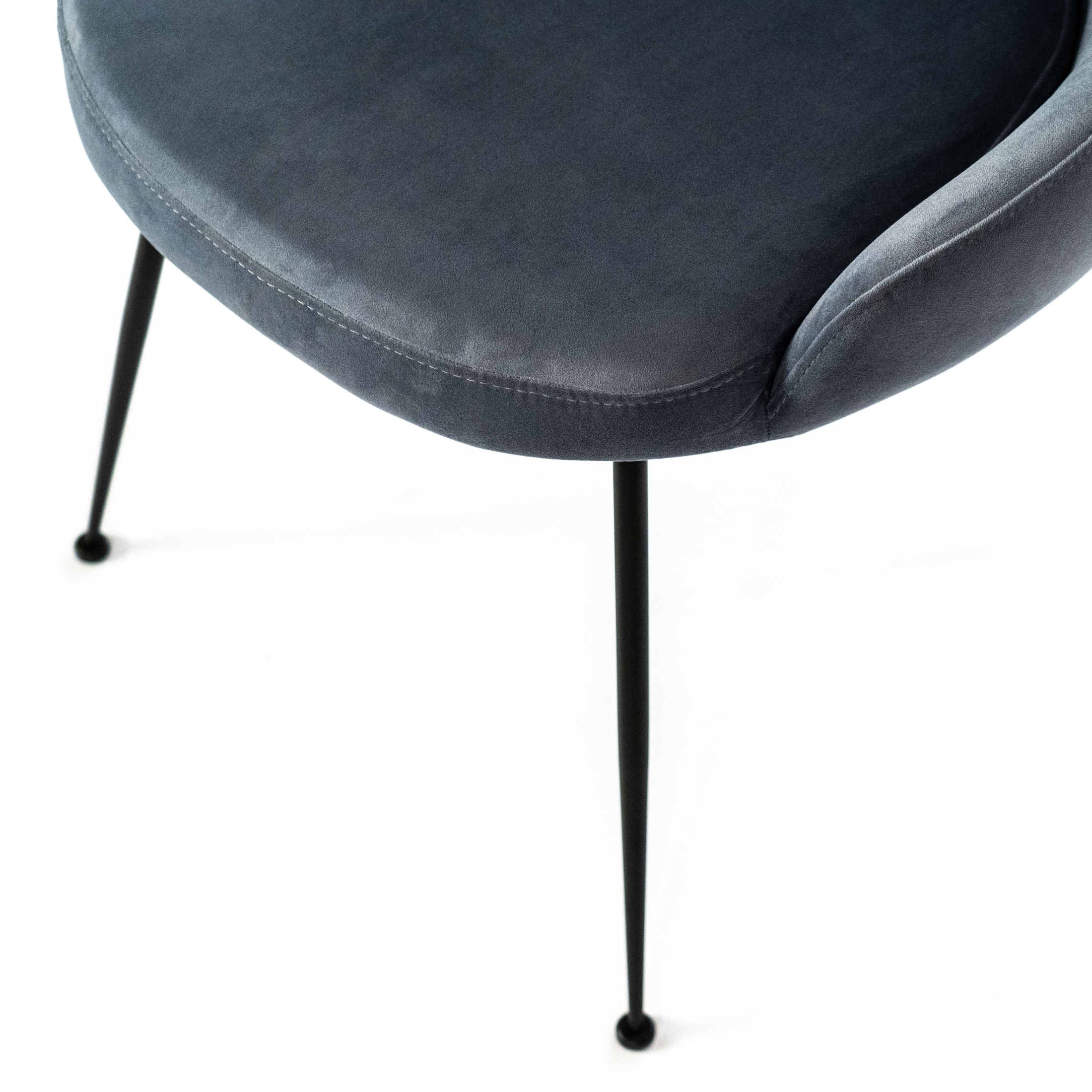 Sedia moderna imbottita "Alyssa" effetto velluto cm 49,5x48,5 80h