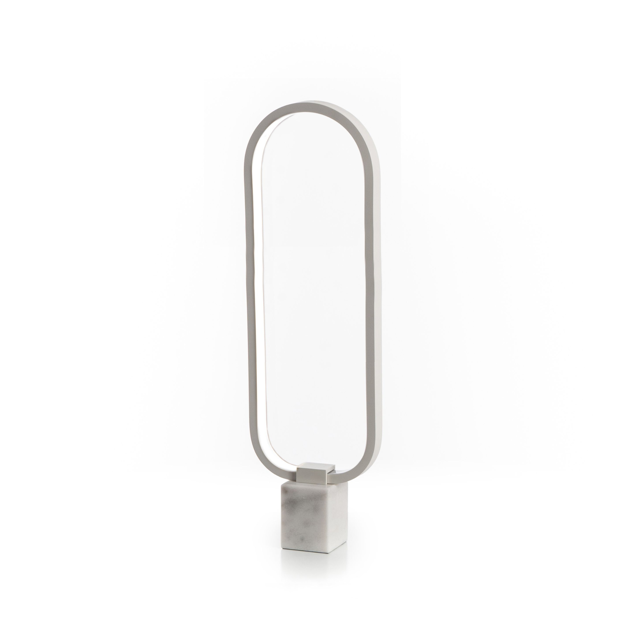 Lampada LED in metallo con base in marmo "Ciak" da terra e tavolo