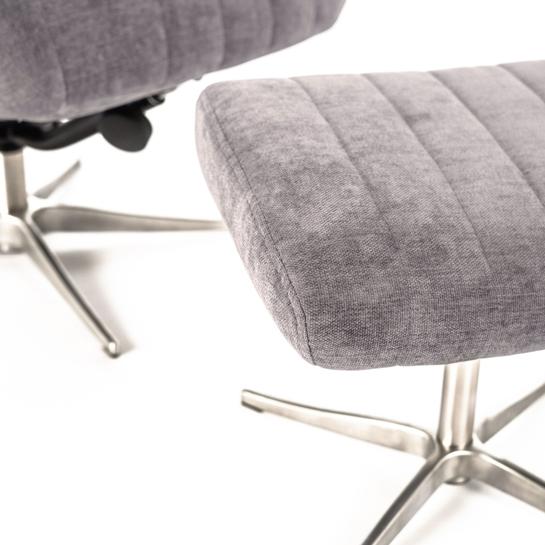 Fauteuil relaxant inclinable en velours "Alba" base chromée 70x60 cm 88h