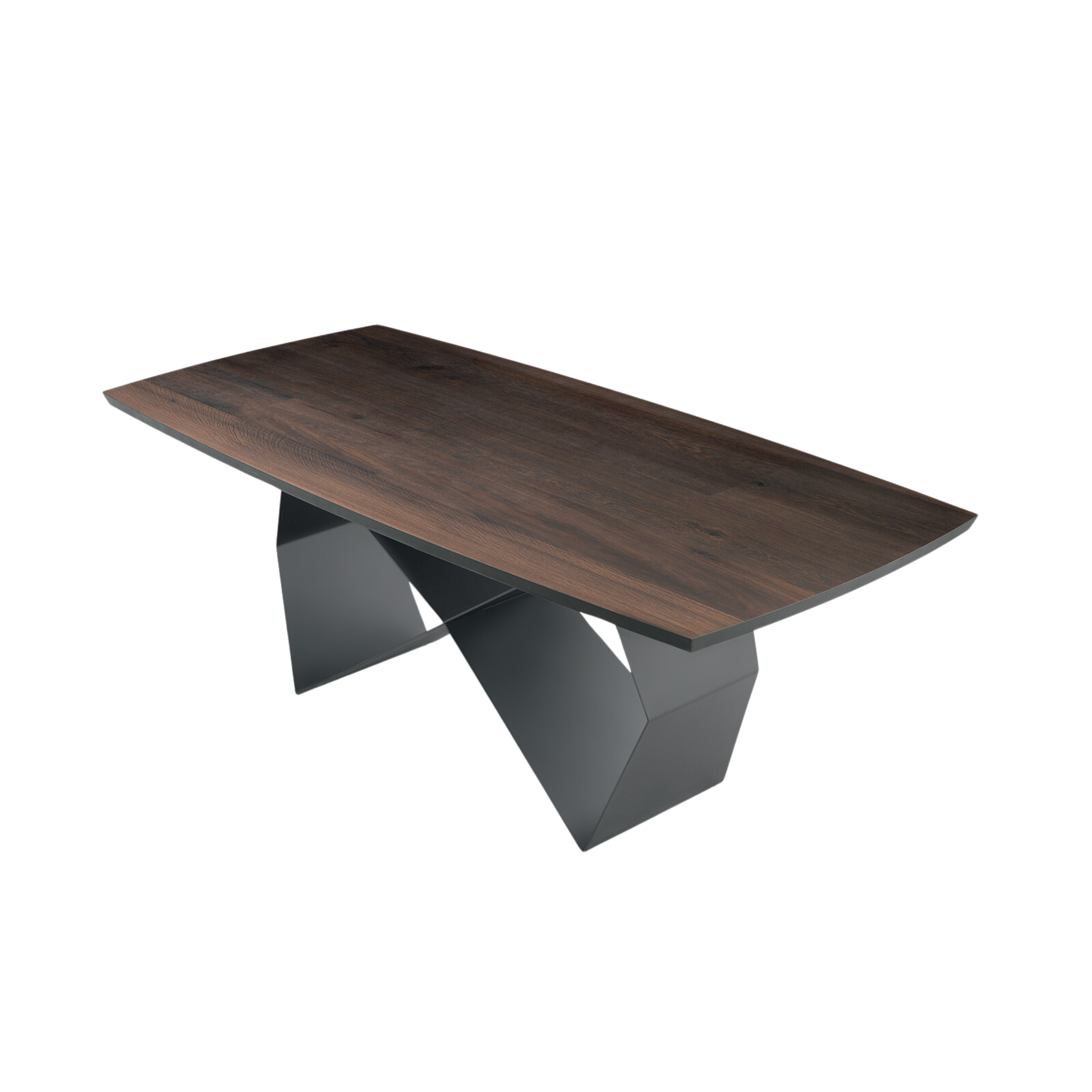 Tavolo allungabile da pranzo "Reina" con base in metallo e piano in rovere cm 200/300x100 75h