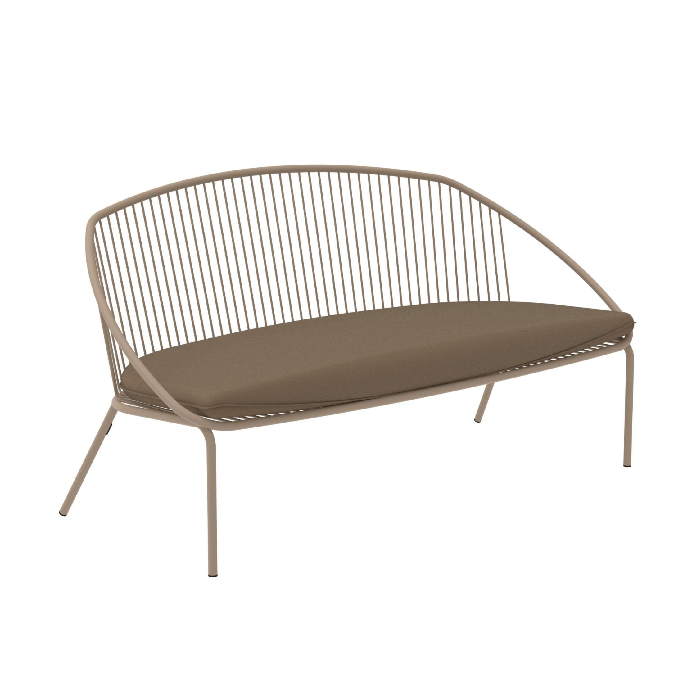 Canapé de jardin en métal "Aria" banquette lounge empilable 160x81 cm 85h