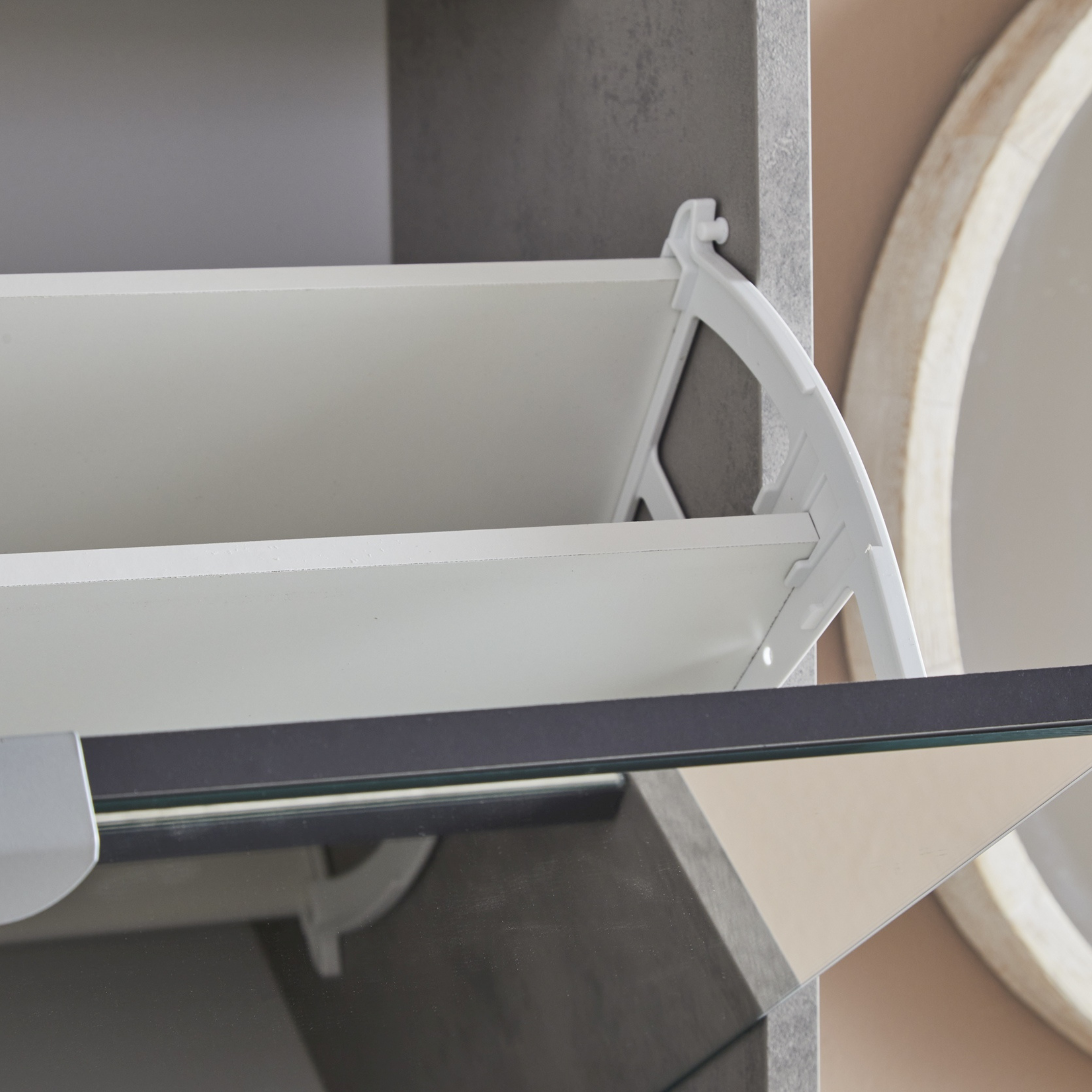 Scarpiera a specchio 4 ante "Diana1" in legno cm 63x18 154h
