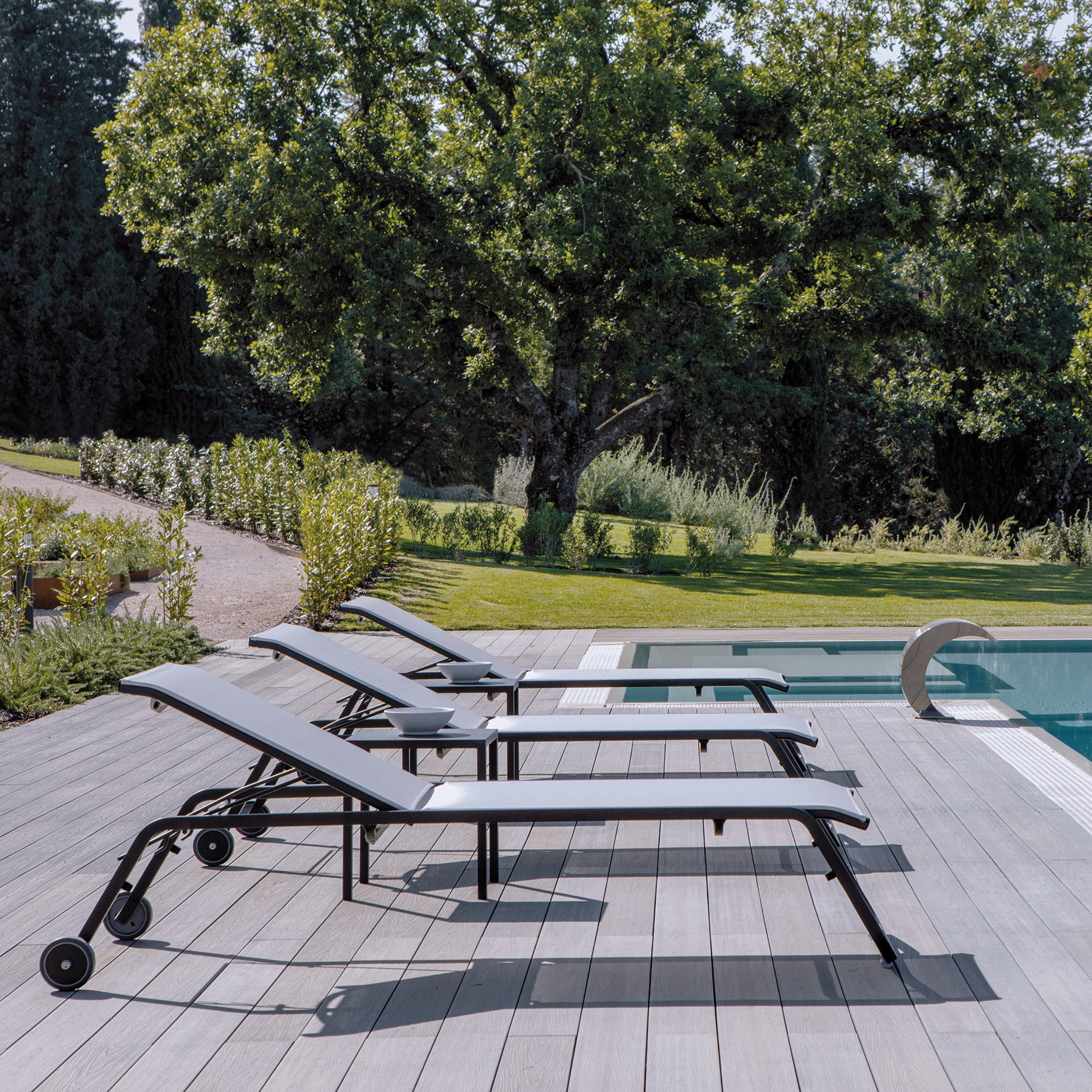 Lettino prendisole in tessuto e alluminio "Alice4" da giardino impilabile cm 198x80 97h