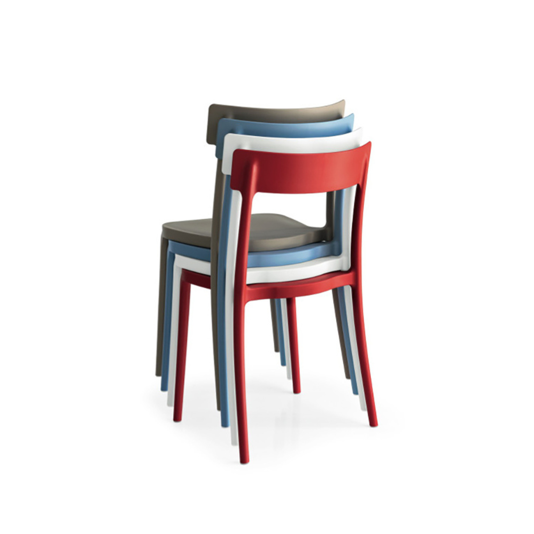 Set di sedie moderne in polipropilene impilabili "Argo" da soggiorno cm 48x47 82h