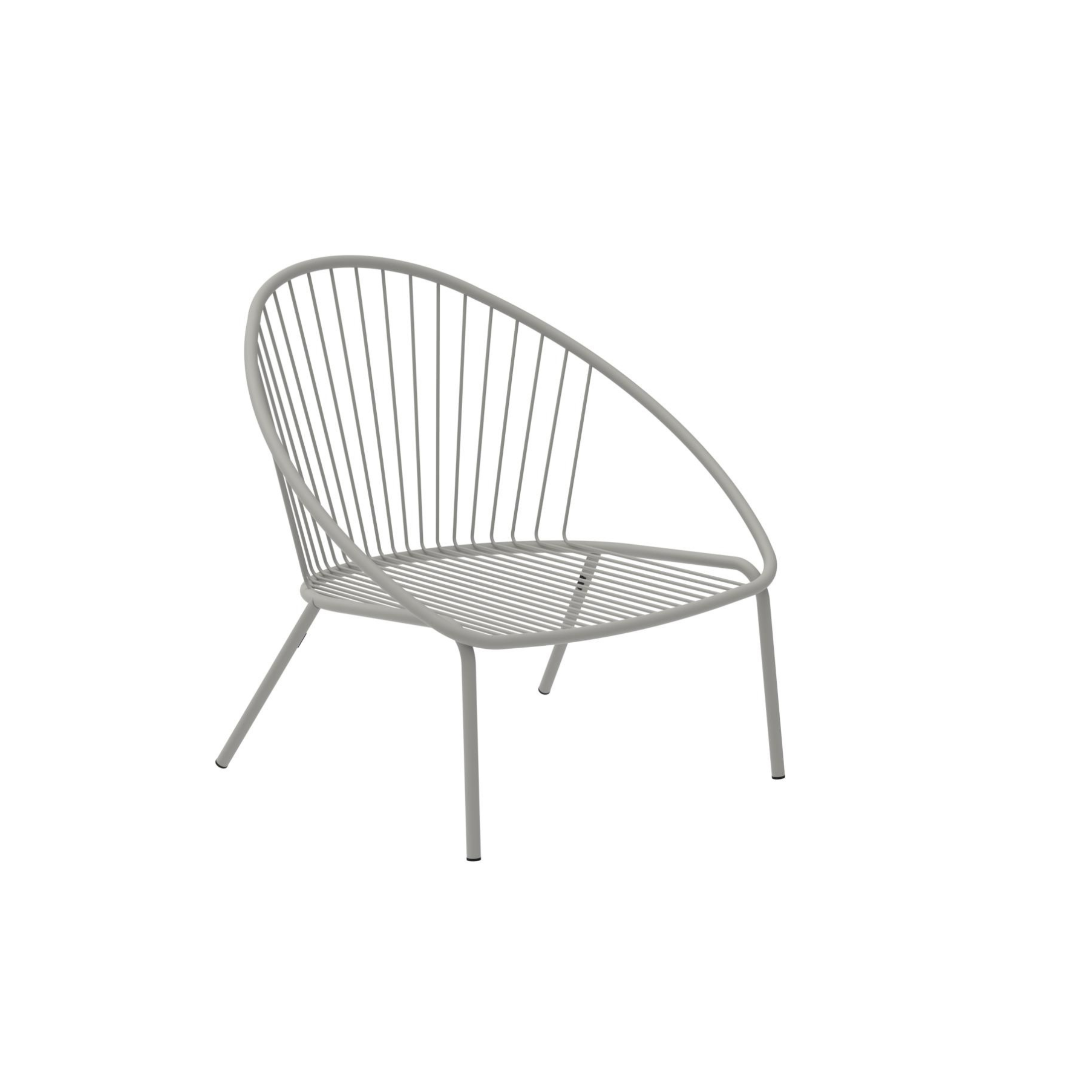 Fauteuil bas de jardin en métal "Aria" chaise longue empilable 82x86 cm 87h
