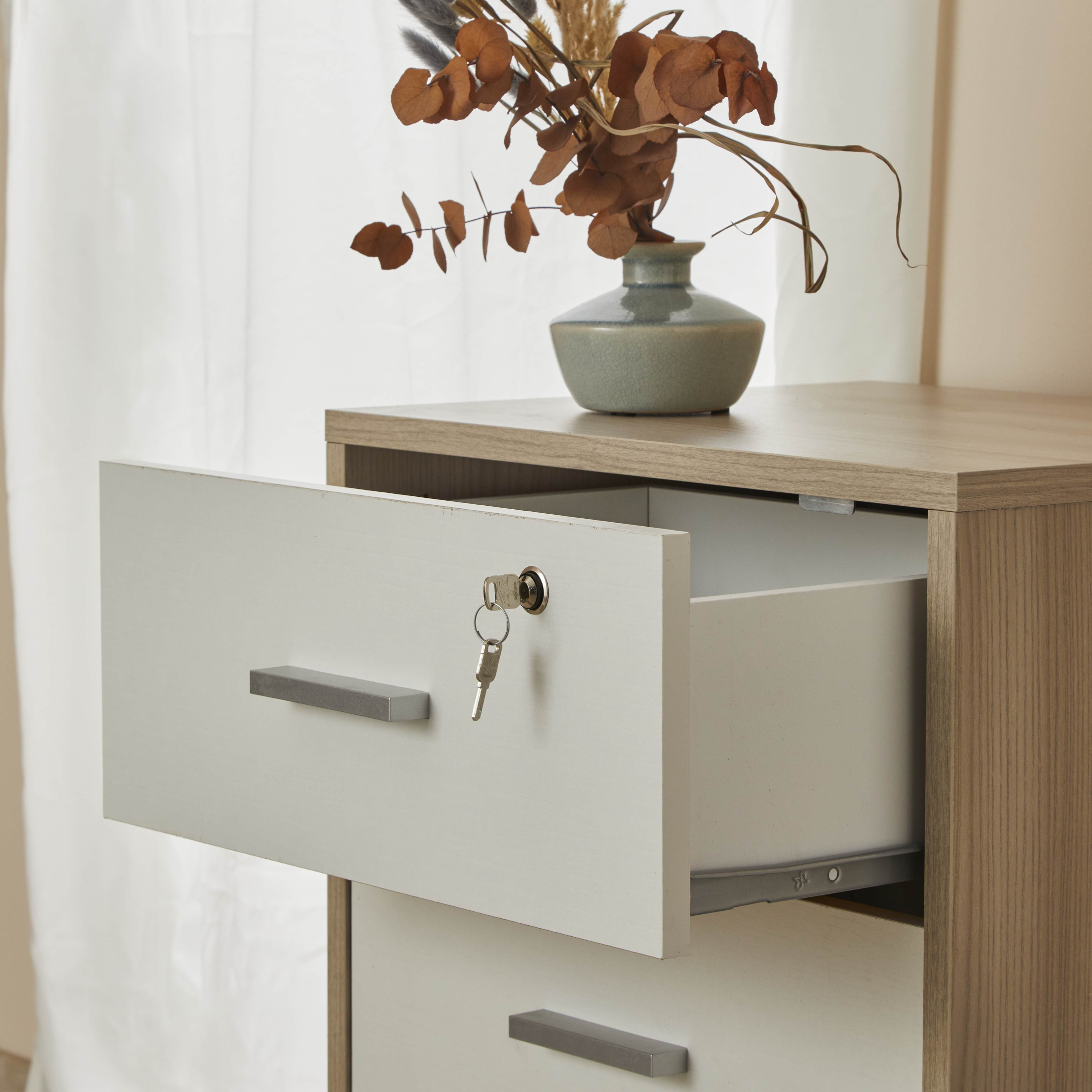 Meuble 3 tiroirs avec roulettes "Drop" pour bureau 50x41 cm 70h