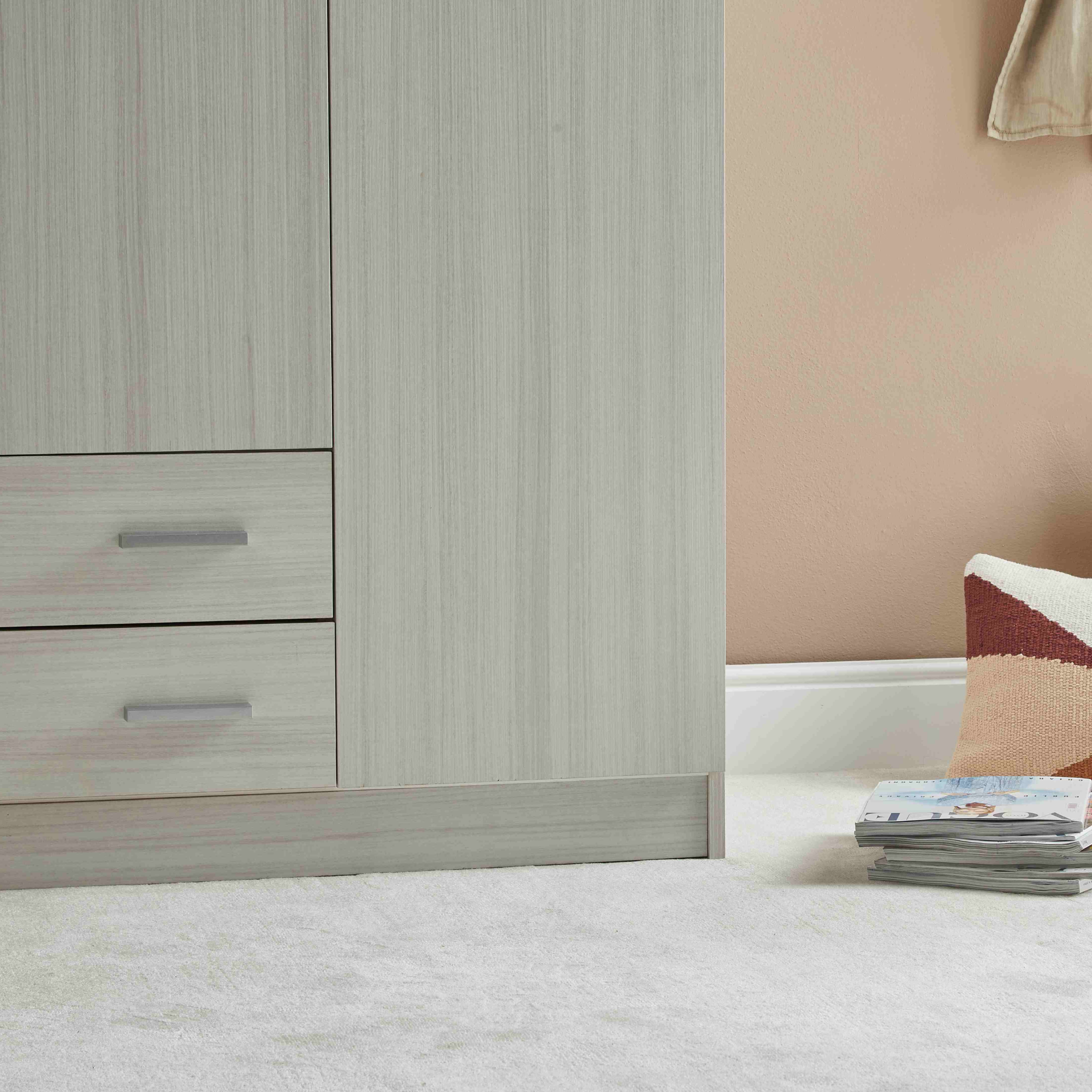 Armadio in legno moderno 3 ante "Cabinet" appendiabiti 2 cassetti cm 111x47 171h