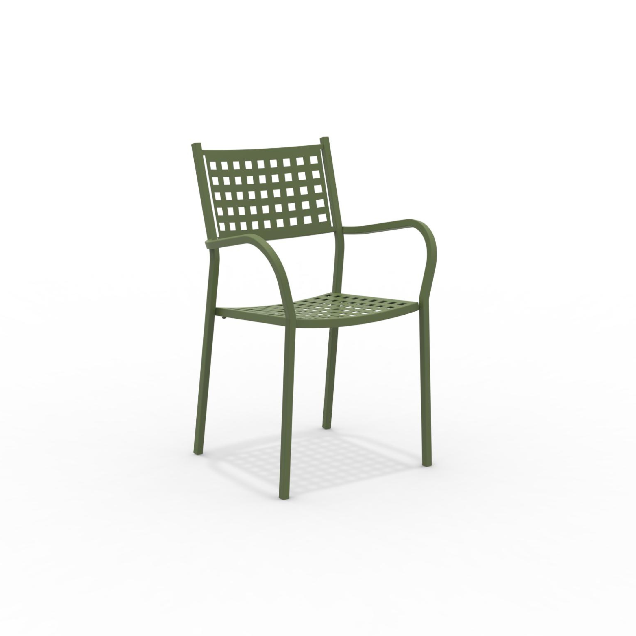 Set di sedie in metallo da giardino "Alice" con braccioli impilabile cm 53x53 85h