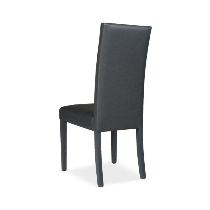 Set di sedie da pranzo "Nancy" imbottite in ecopelle con gambe in legno cm 47x47 101h