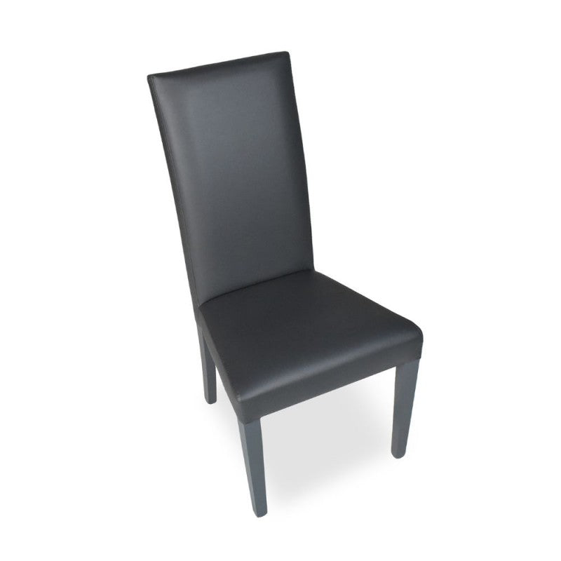 Set di sedie da pranzo "Nancy" imbottite in ecopelle con gambe in legno cm 47x47 101h
