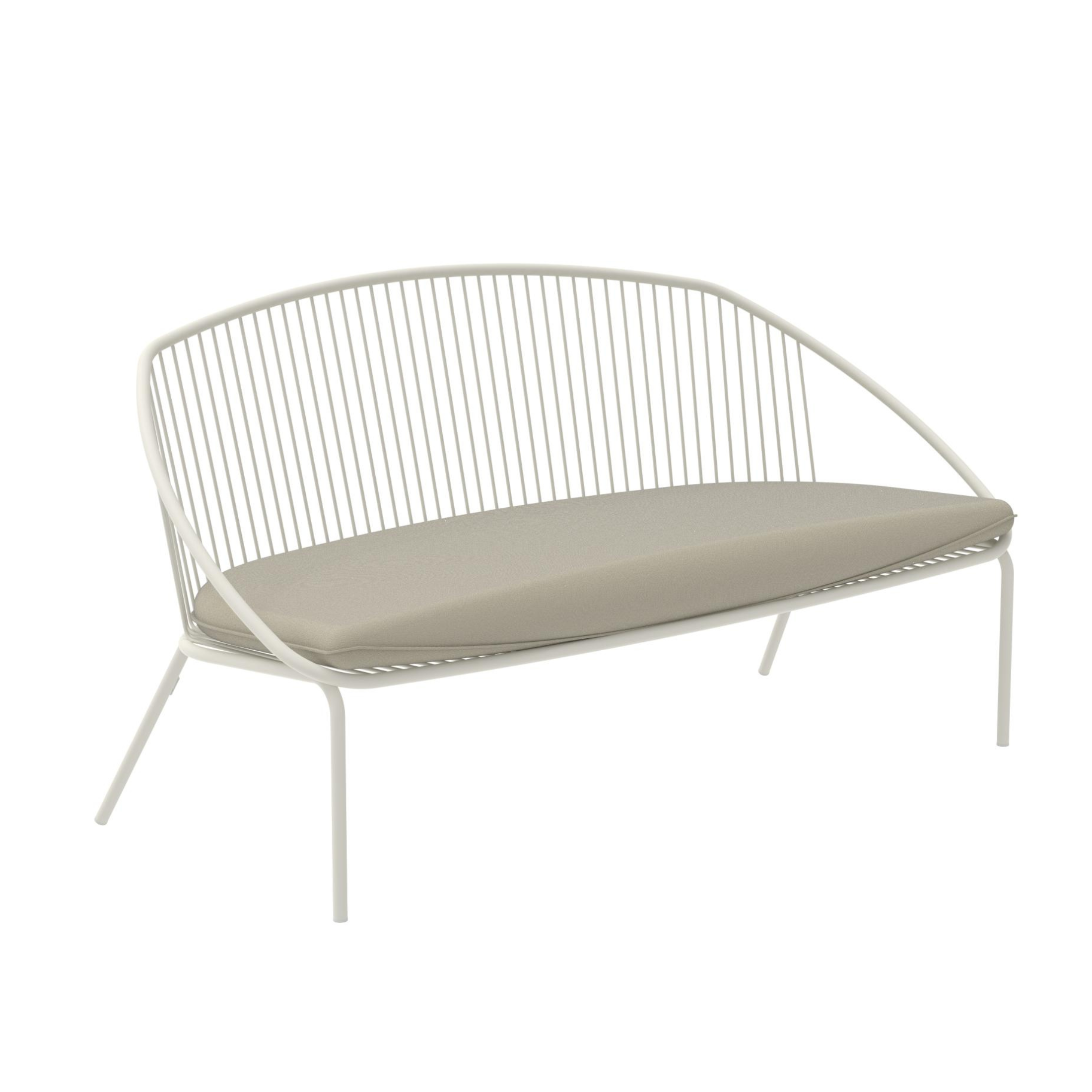 Canapé de jardin en métal "Aria" banquette lounge empilable 160x81 cm 85h