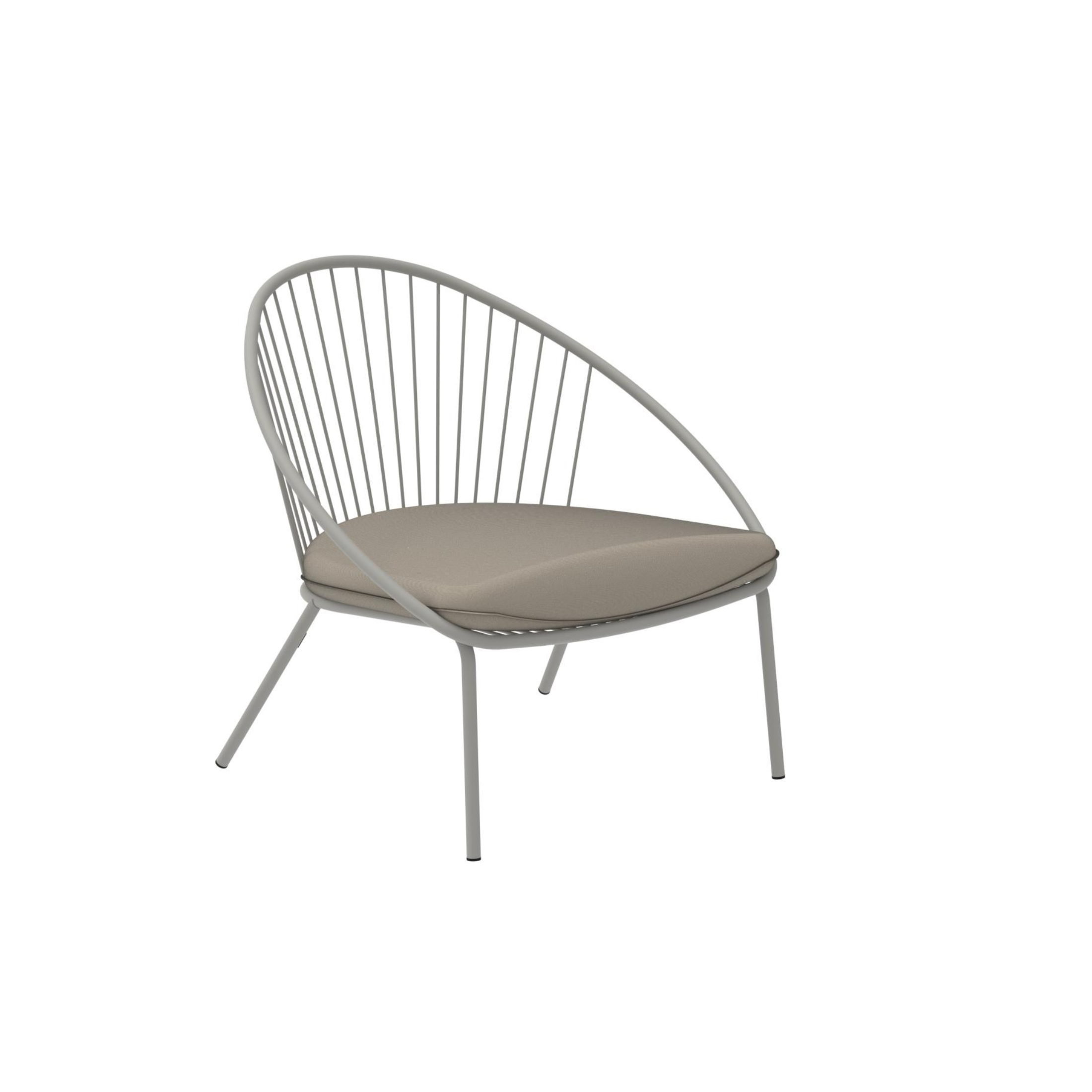 Fauteuil bas de jardin en métal "Aria" chaise longue empilable 82x86 cm 87h