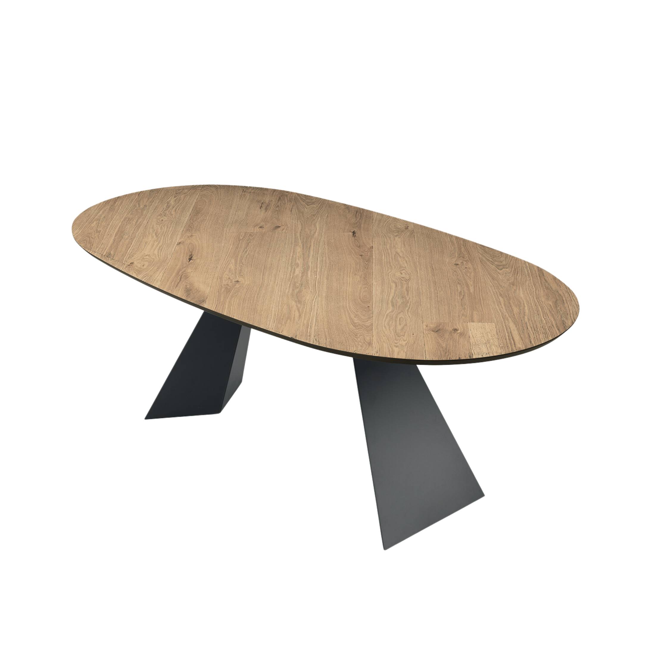 Tavolo fisso moderno da pranzo "Nargy" con base in metallo e piano in rovere cm 210x109 75h