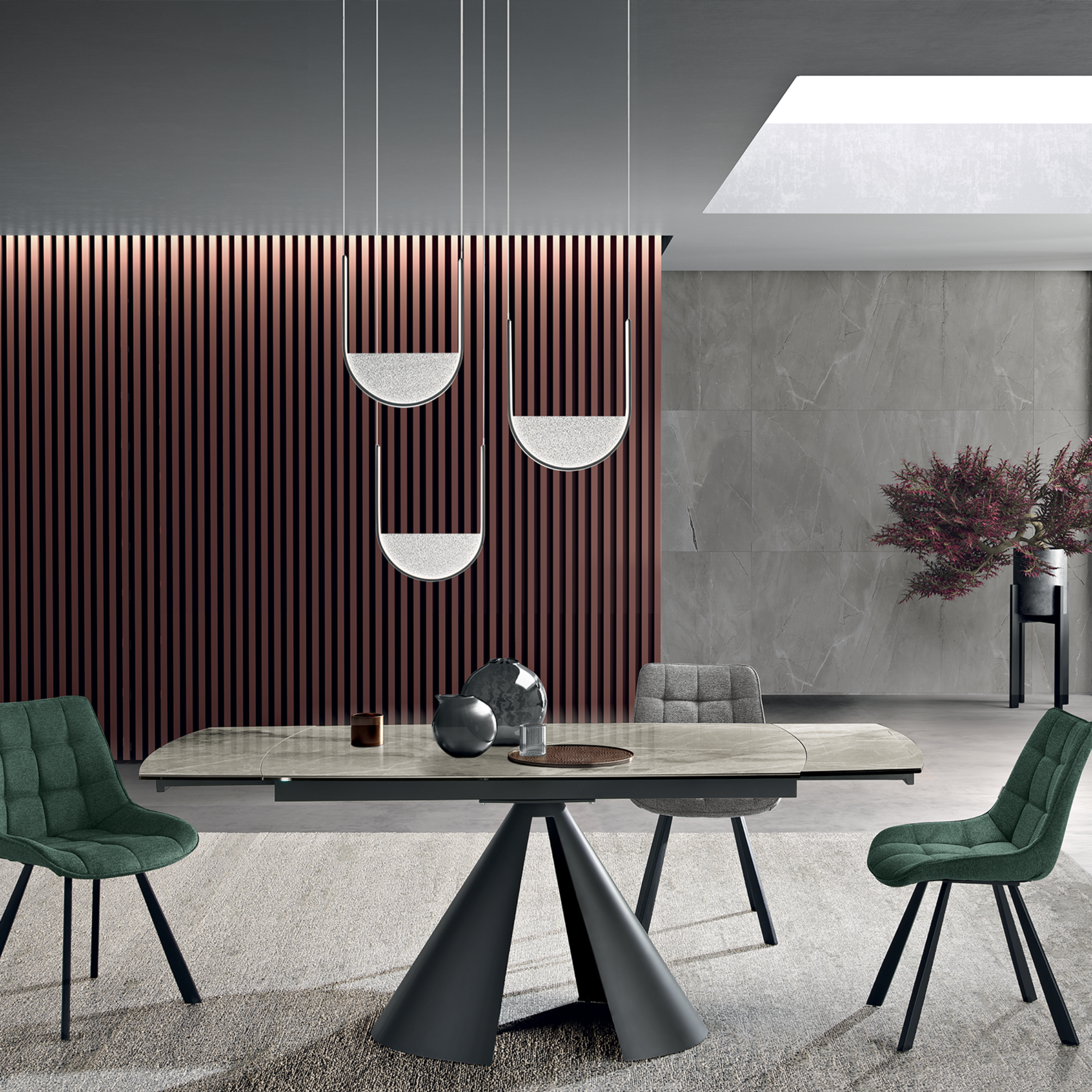 Tavolo allungabile moderno "Noel" con allunghe cm 140/200x90 76h