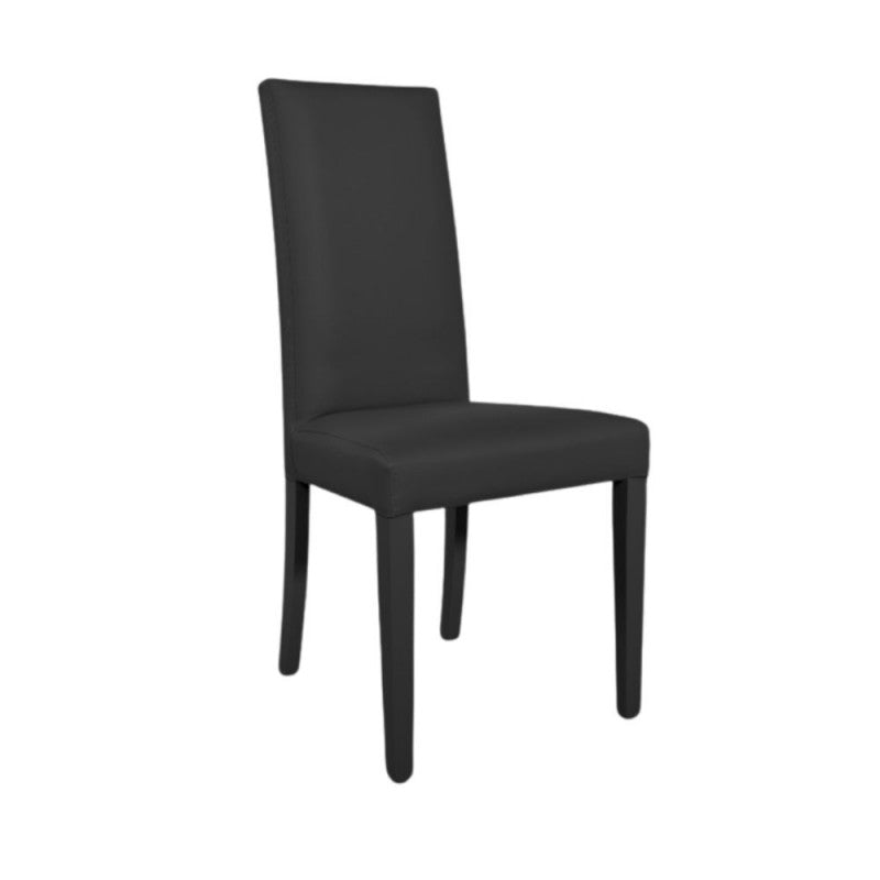Set di sedie da pranzo "Nancy" imbottite in ecopelle con gambe in legno cm 47x47 101h