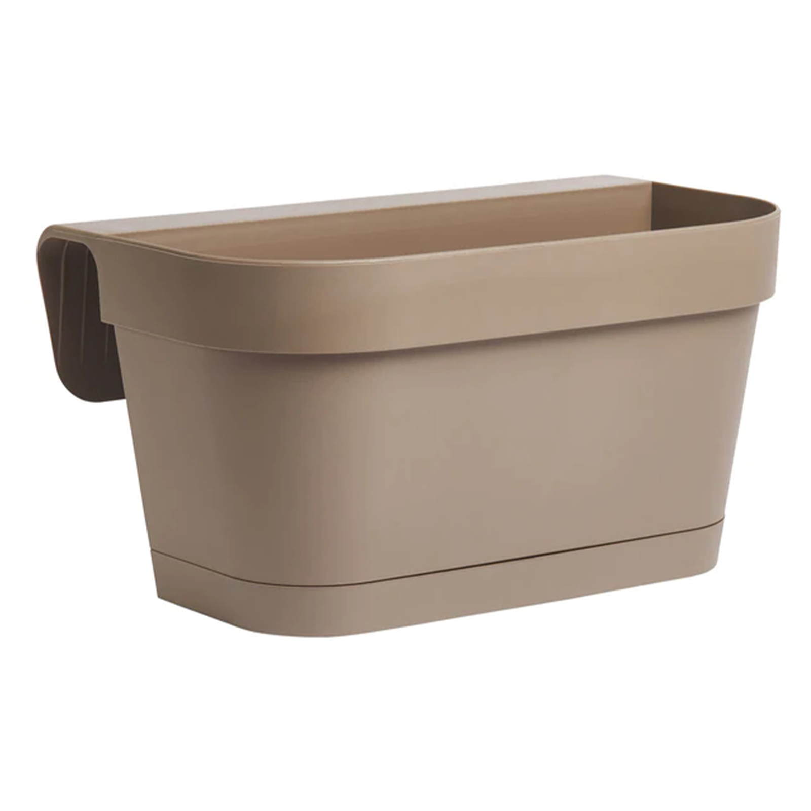 Vaso a balconiere in resina B-Smart per esterno con sottovaso