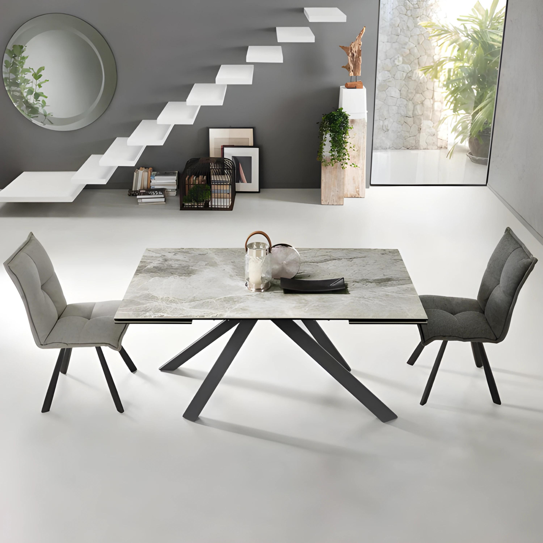 Tavolo allungabile moderno da pranzo "Caio" con piano in grès porcellanato