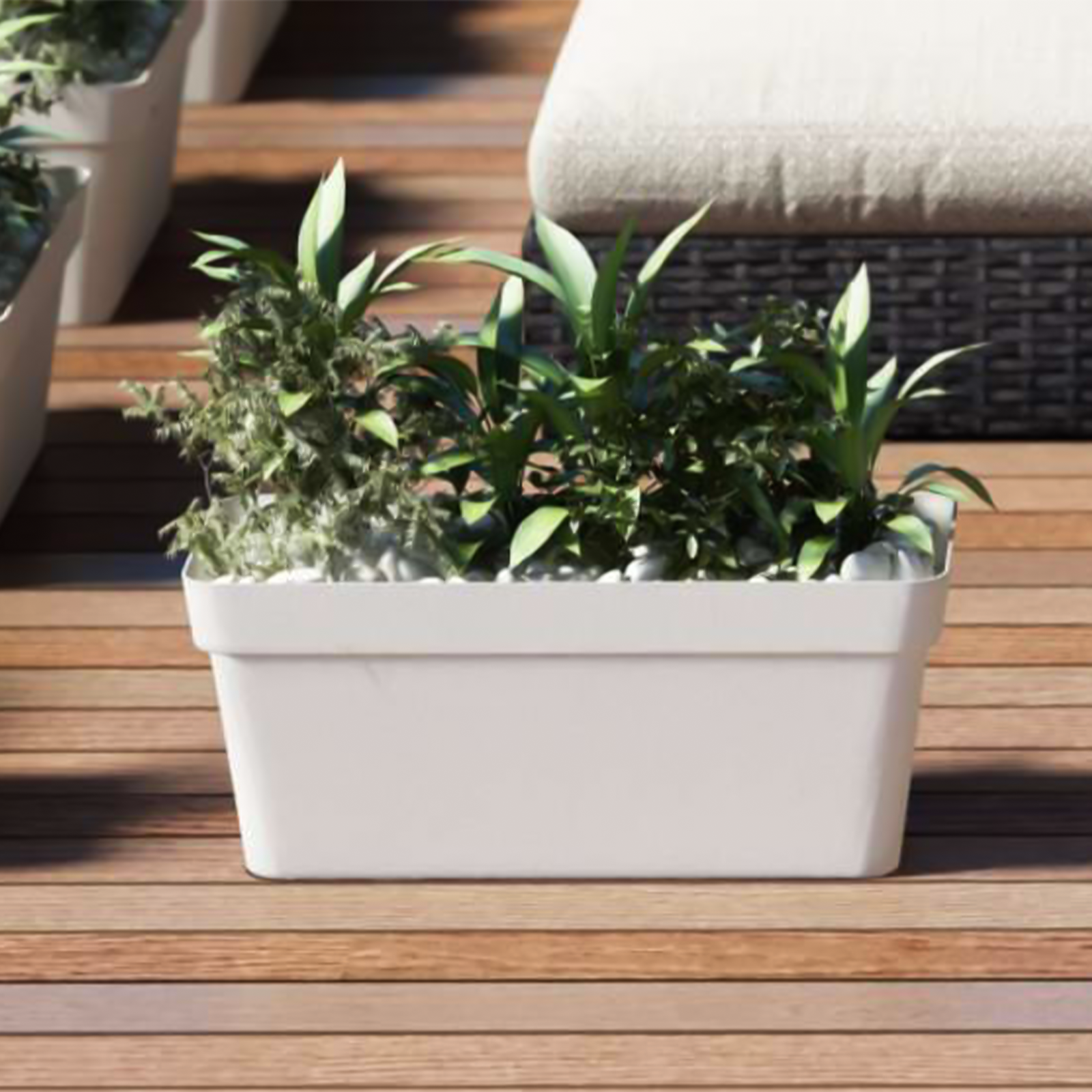 Vaso fioriera in plastica Atlanta per esterno con riserva d'acqua