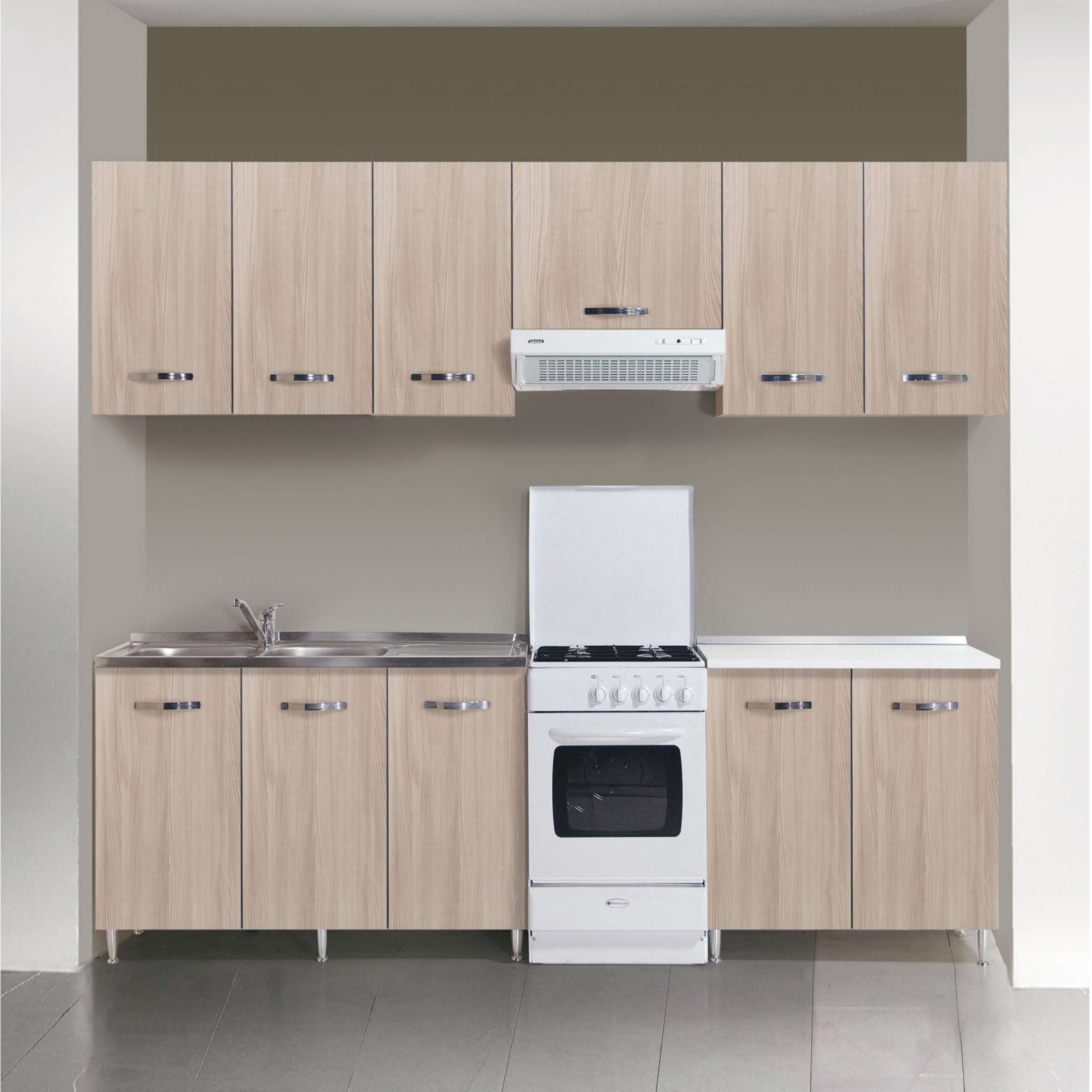 Kit de cuisine moderne complet "Giulia" avec poignées en métal