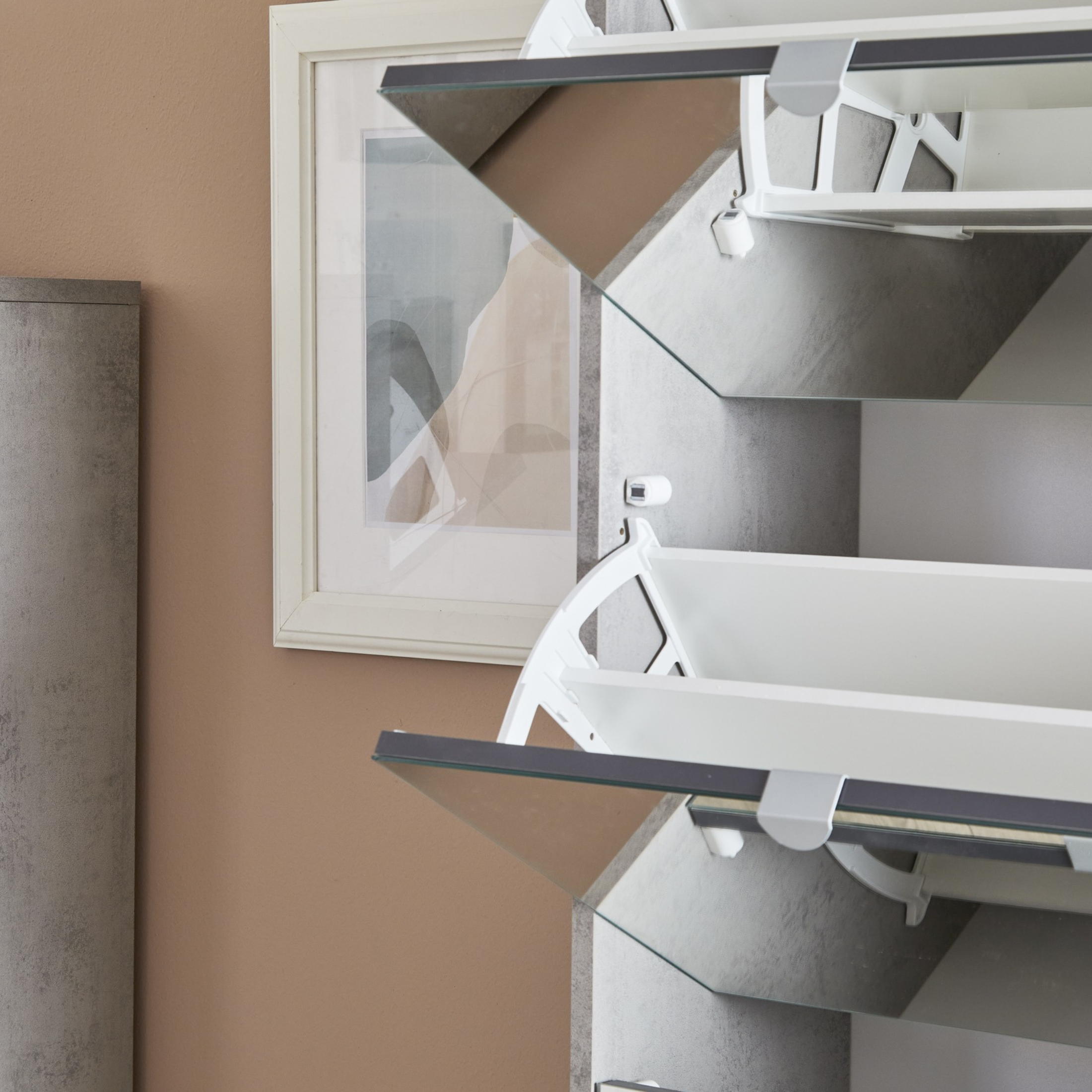 Scarpiera a specchio 5 ante "Pegaso1" in legno cm 63x29 190h