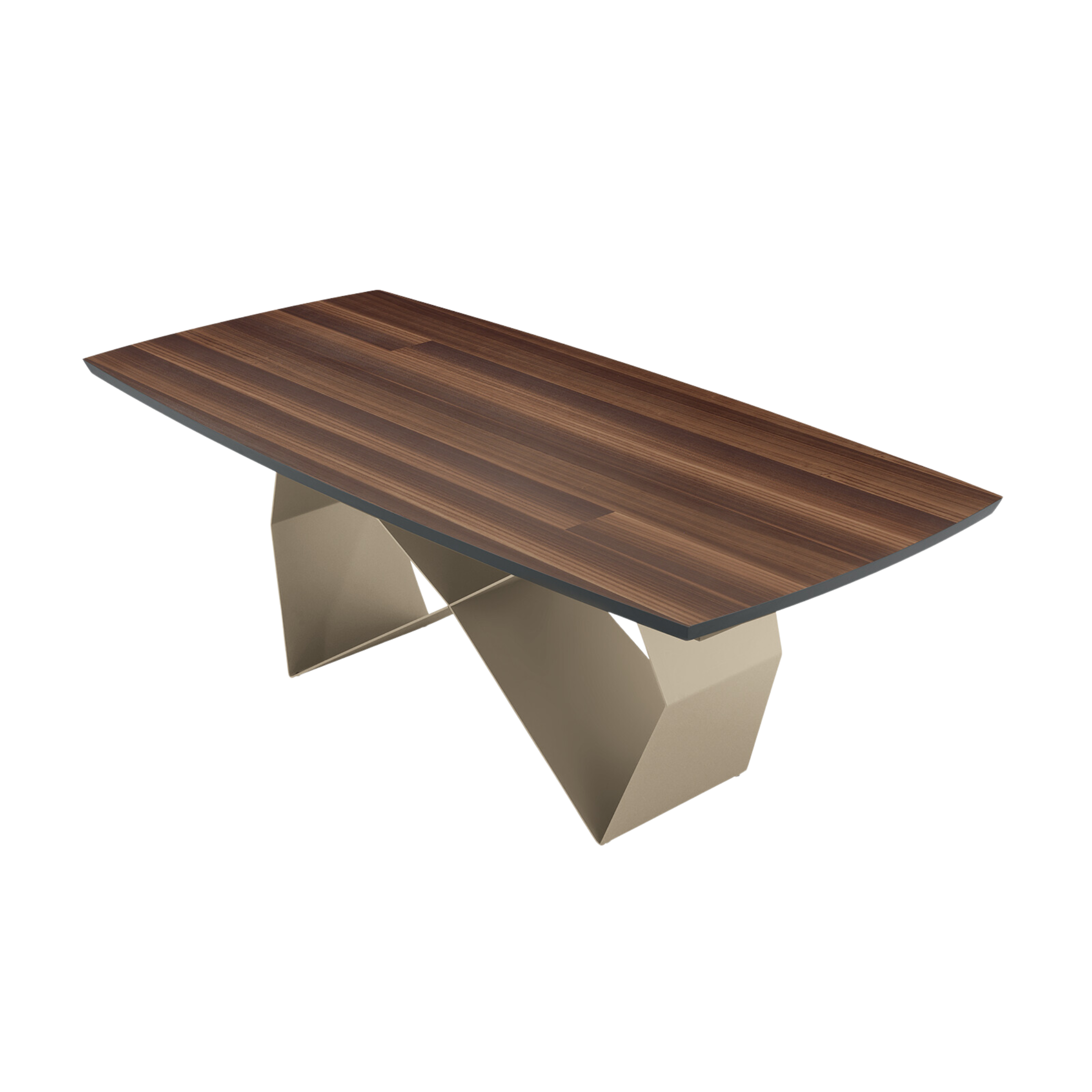 Tavolo fisso da pranzo "Reina" con base in metallo e piano in rovere cm 200x100 75h