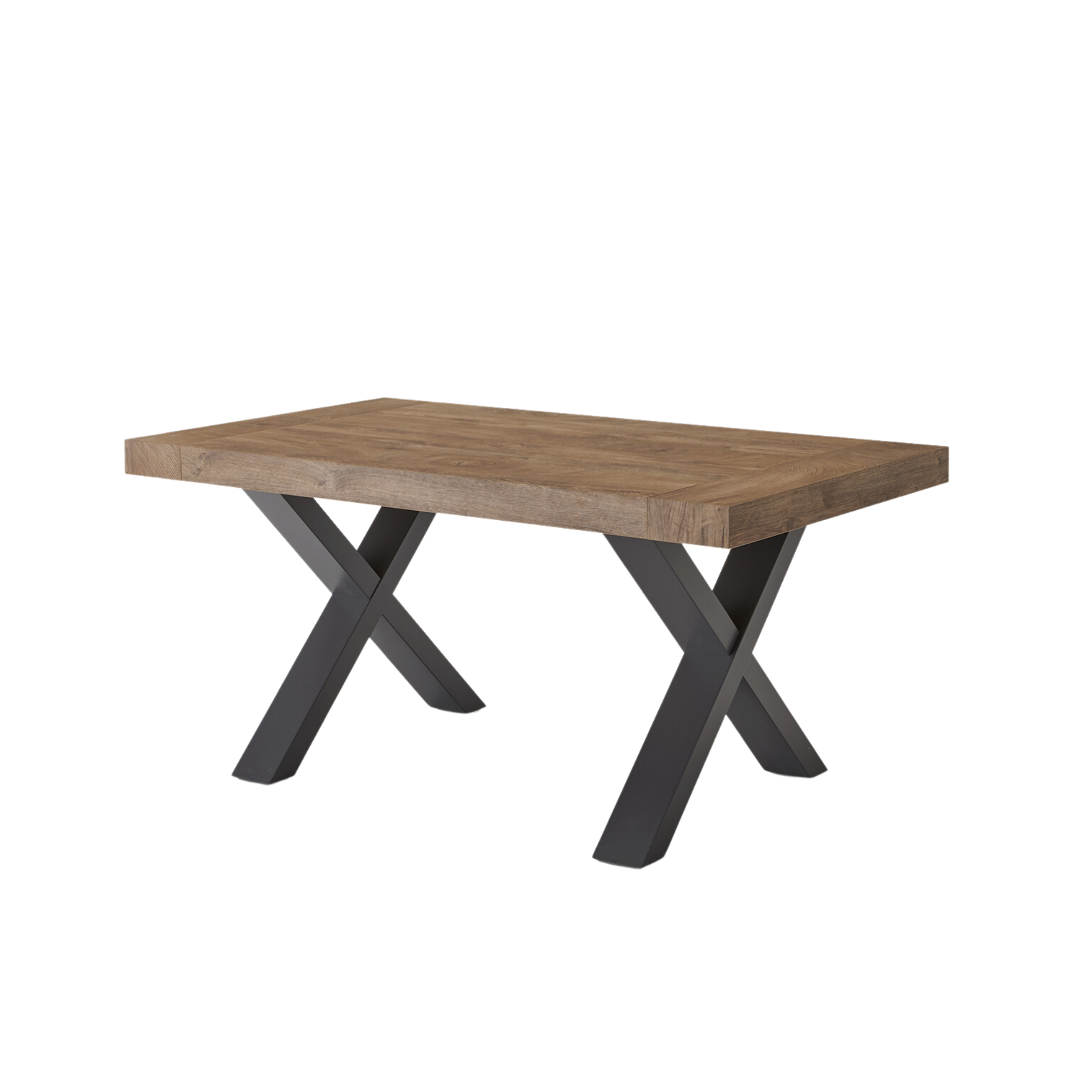 Tavolo allungabile da pranzo "Barton" con allunghe in laminato effetto legno cm 160/260x90 76h