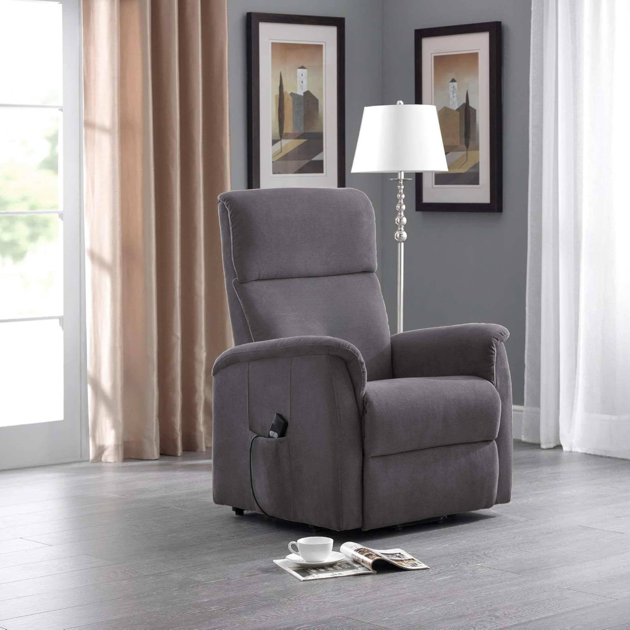 Poltrona reclinabile "Relax" funzione alzapersona in tessuto enjoy cm 66x90 97h