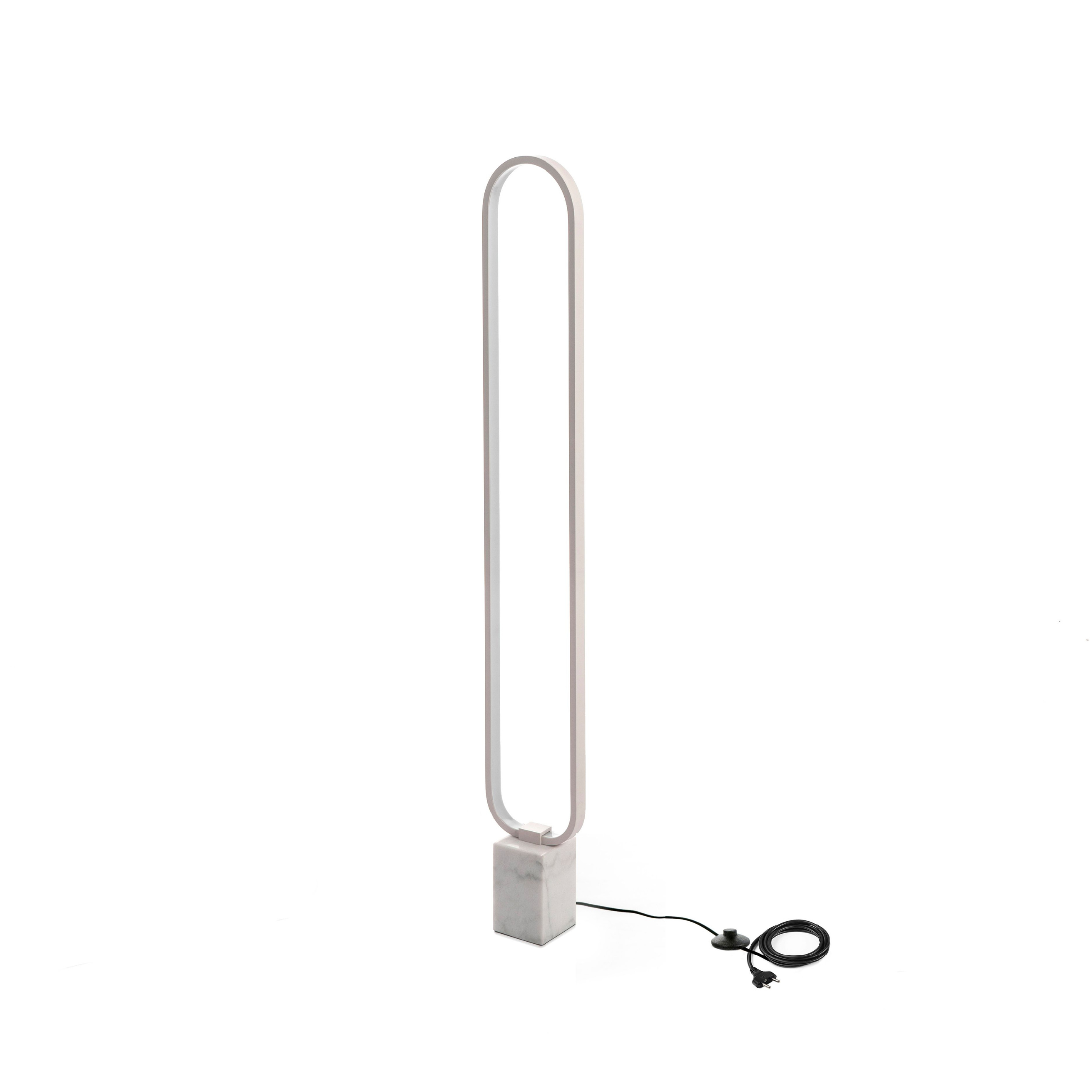 Lampada LED in metallo con base in marmo "Ciak" da terra e tavolo