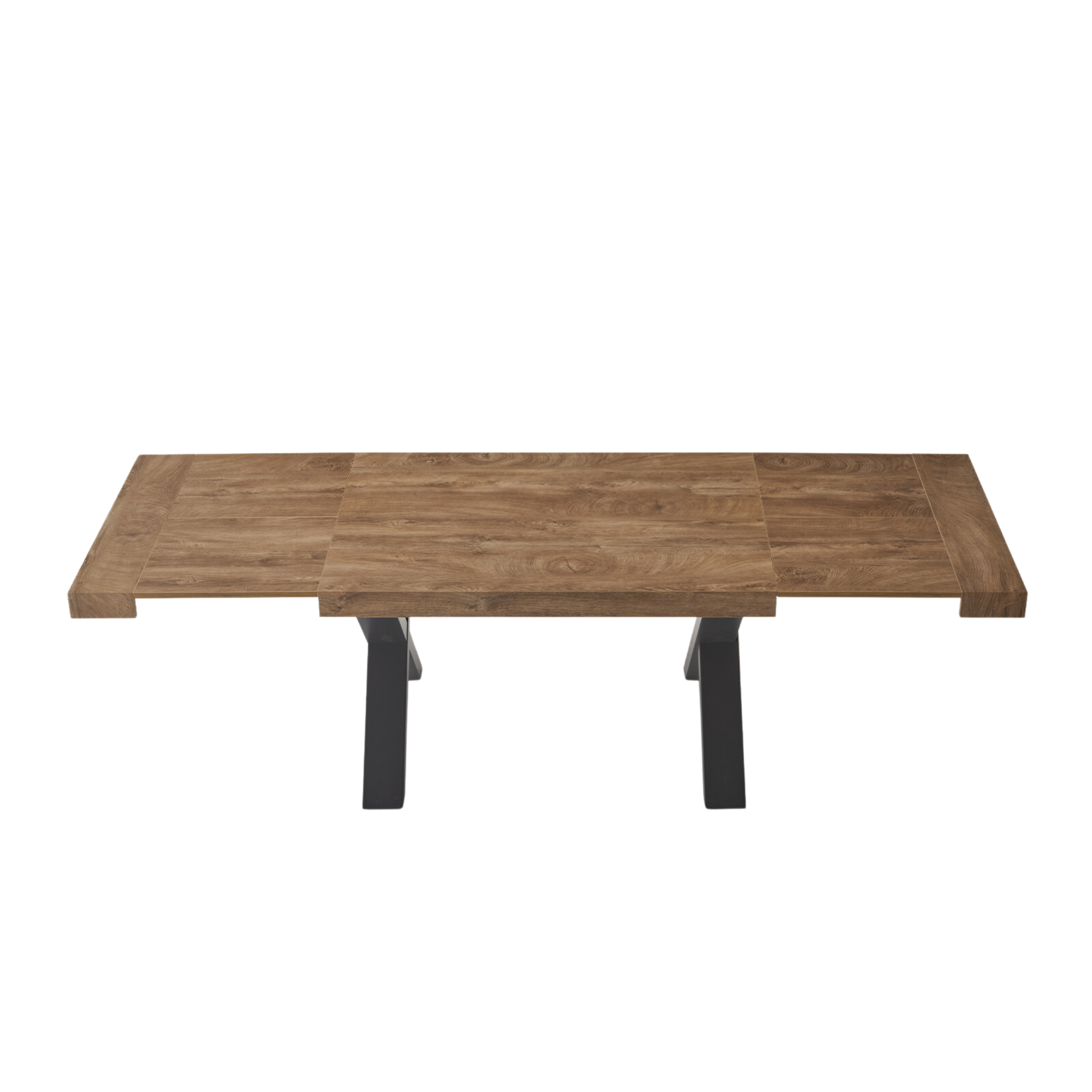Tavolo allungabile da pranzo "Barton" con allunghe in laminato effetto legno cm 160/260x90 76h