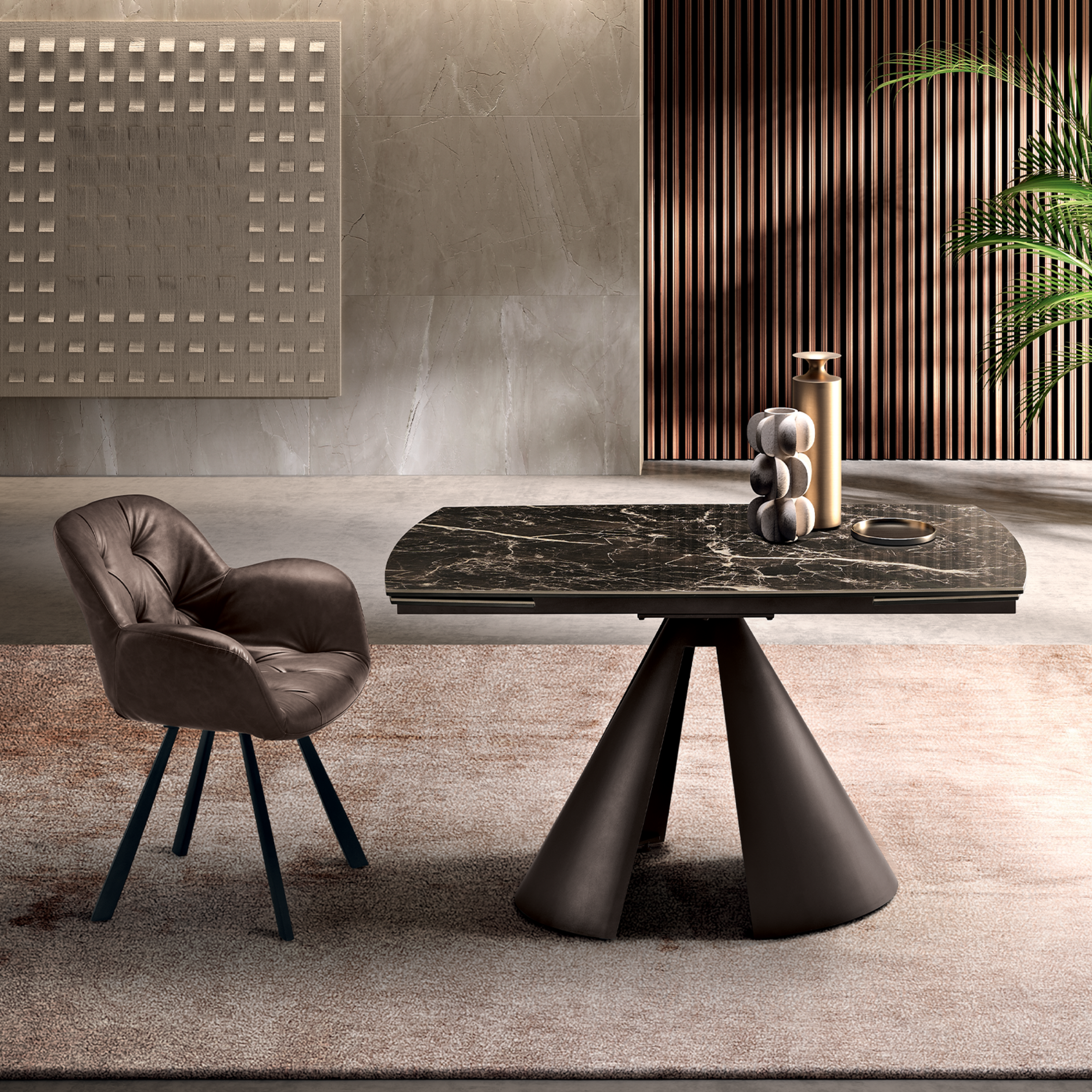 Tavolo allungabile moderno "Noel" con allunghe cm 140/200x90 76h