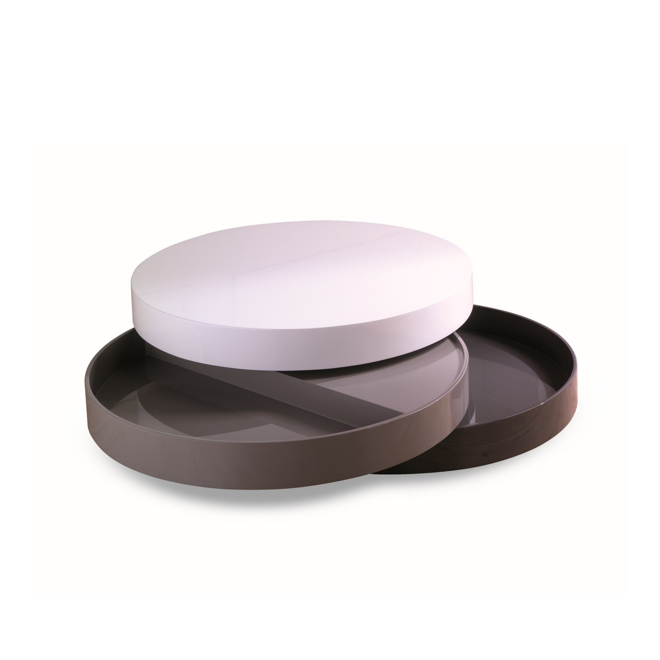 Tavolino basso contenitore "Drop1" in MDF laccato cm 90x90 32h