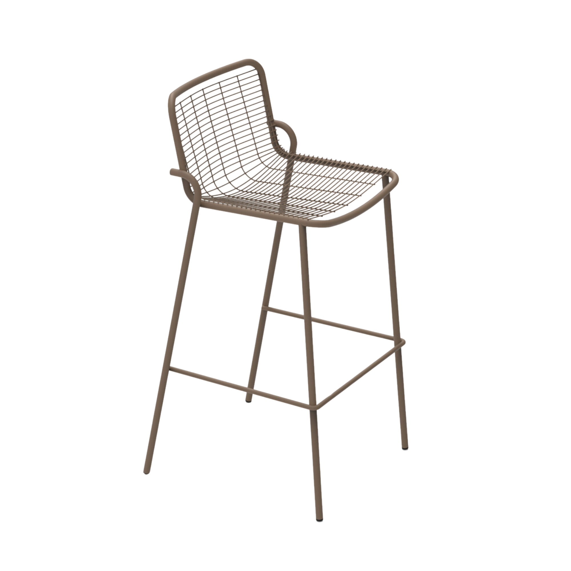 Taburete alto de metal pintado "Roma" apilable para el jardín 50x52 cm 100h