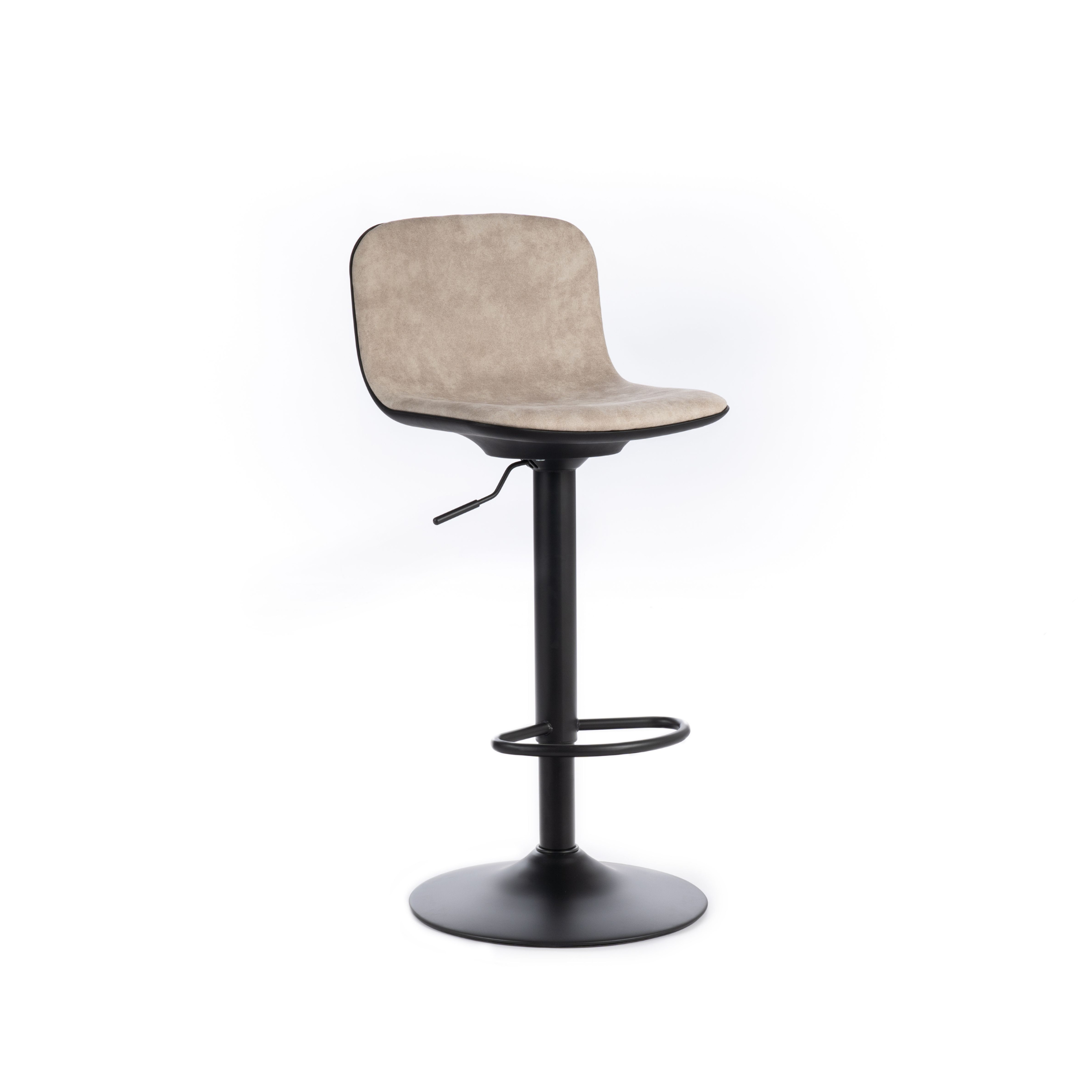 Set di sgabelli alti "Woody" in tessuto con elevazione a gas e poggiapiedi cm 45x39 86h
