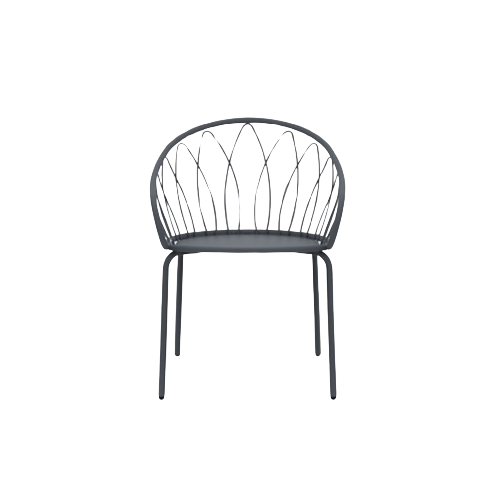 Set di sedie da giardino in metallo verniciato "Flora" impilabili cm 59x56 81h