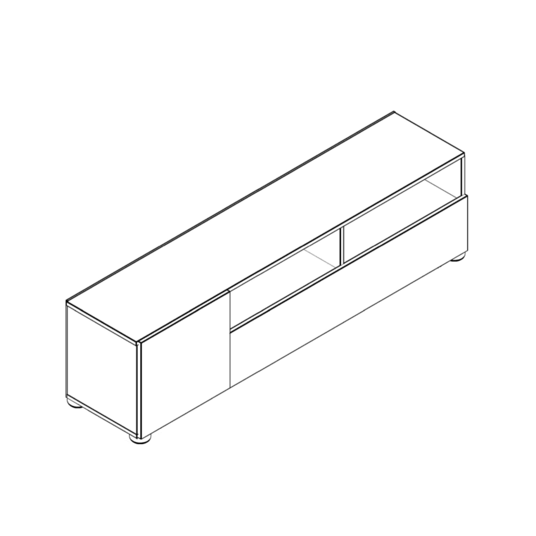 Kit parete attrezzata con mensola "Living Bridge" da soggiorno cm 207x34 170 h