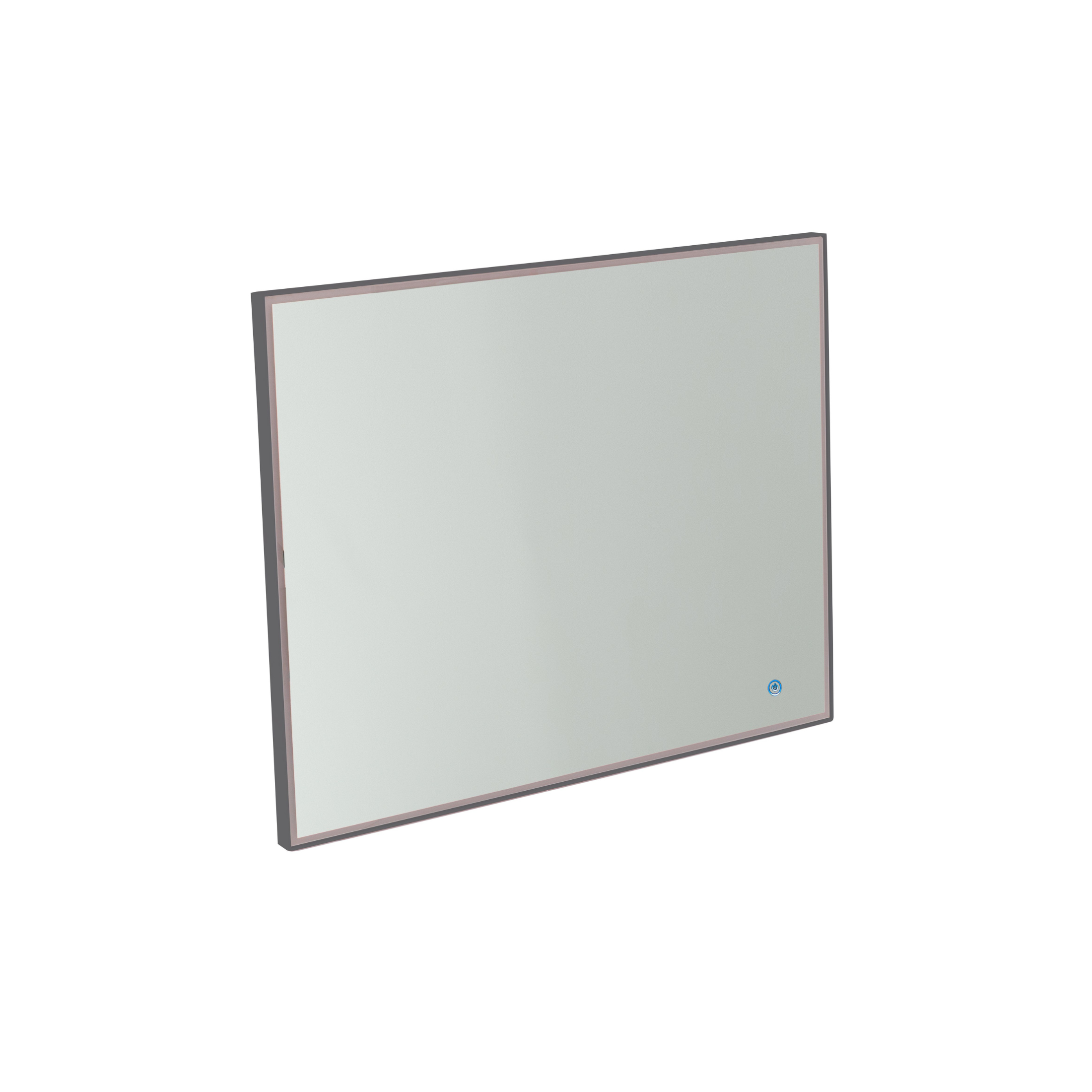 Specchio led da parete "Lumen" cornice in alluminio rettangolare cm 100x5 80h