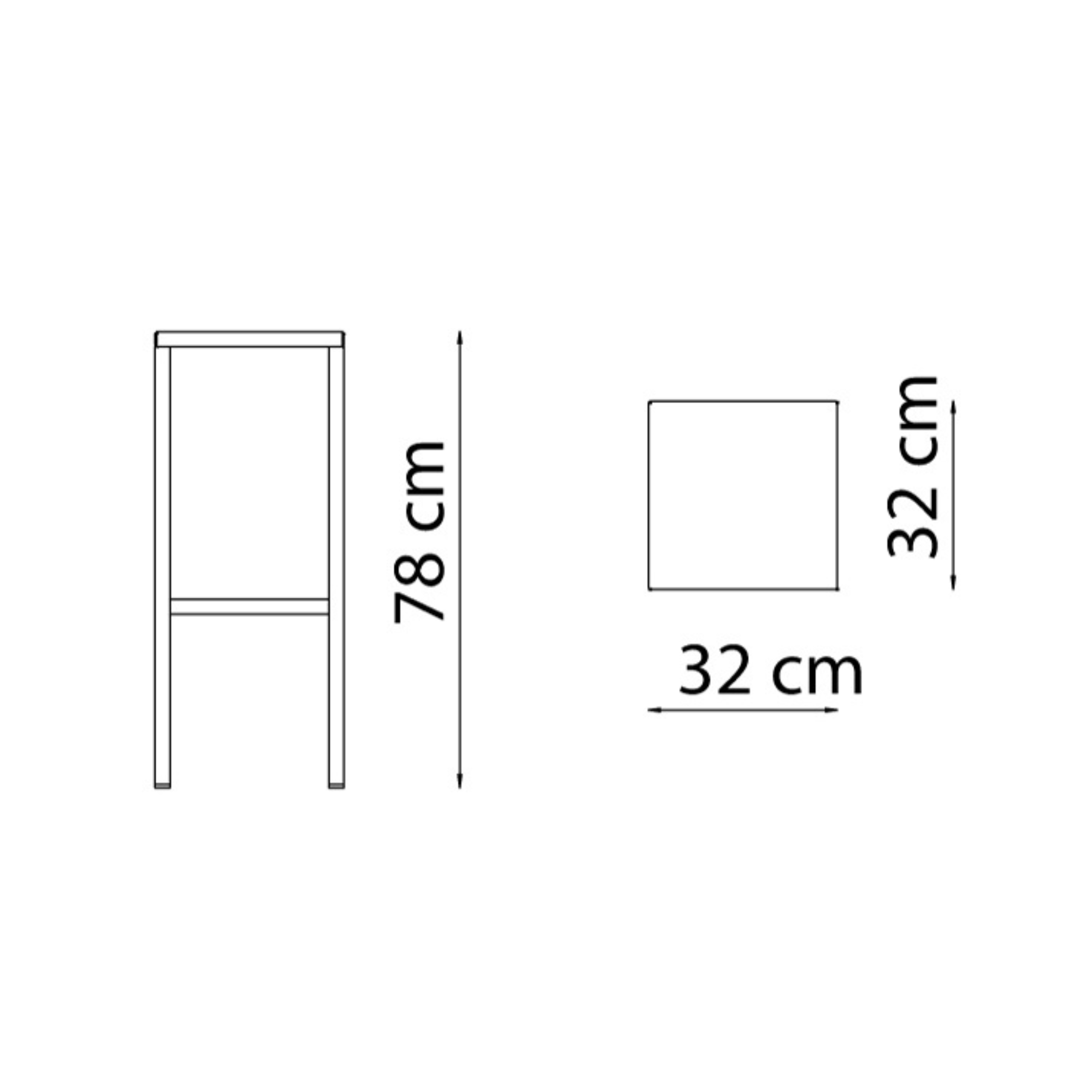 Sgabello in metallo verniciato "Seaside" da giardino cm 32x32 78h