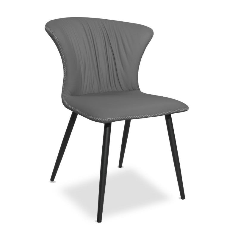 Set di sedie da pranzo "Core" imbottite in ecopelle con gambe in metallo nere cm 56x61 84h