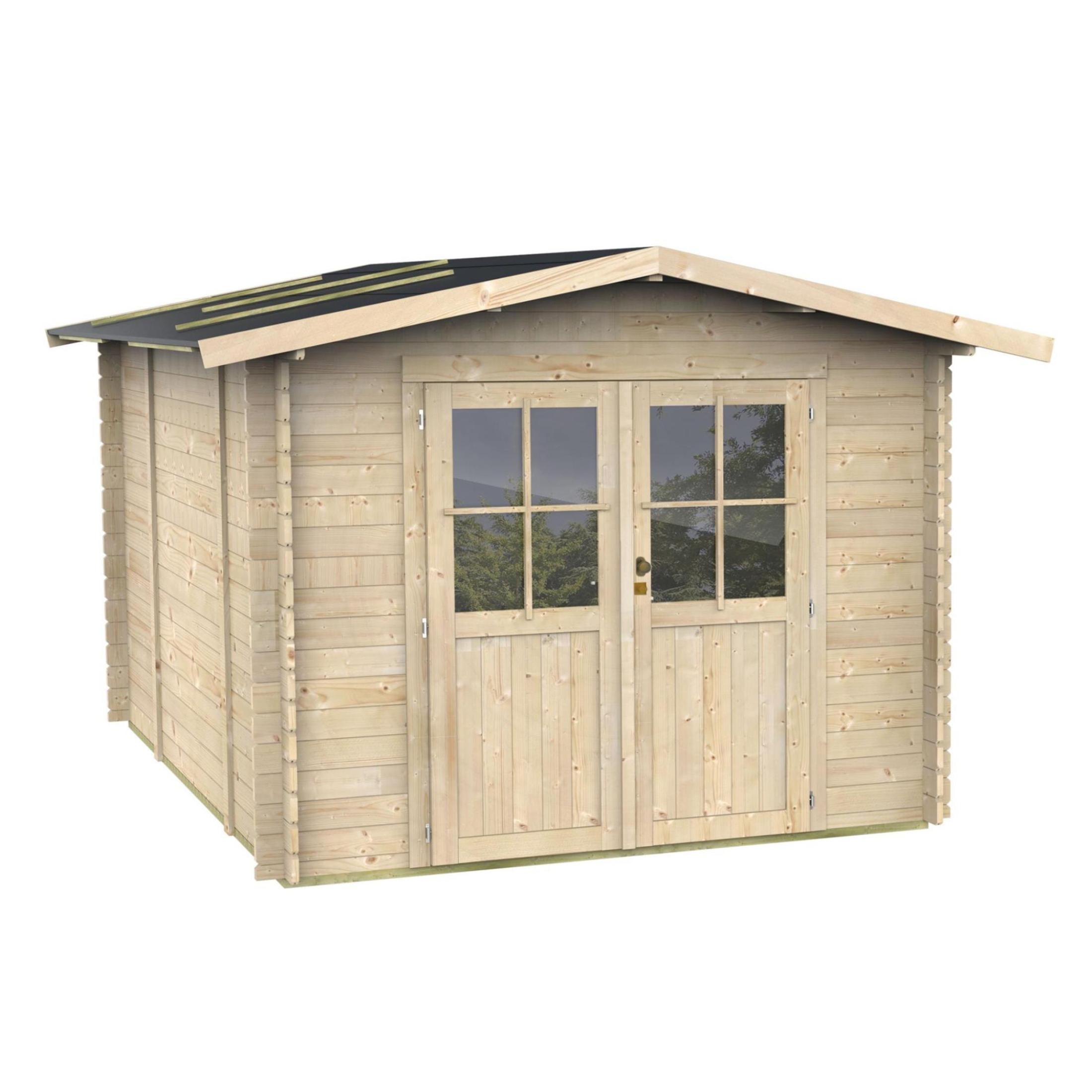 Abri de jardin en bois "Opéra" 300x250 cm 219h porte double vitrage