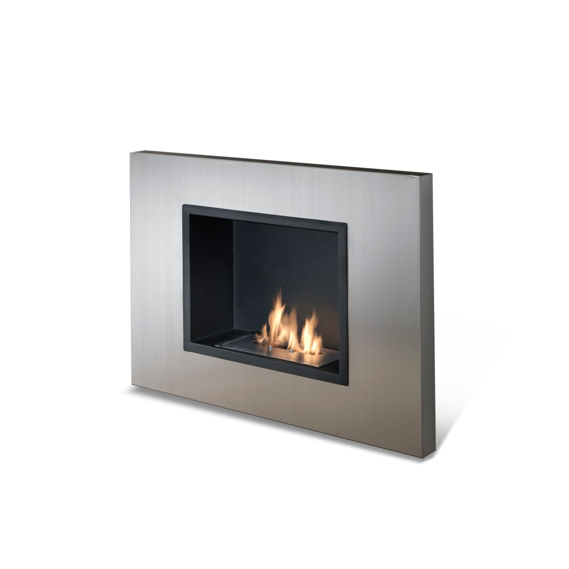 Chimenea de bioetanol de pared "Winter J" en acero satinado 78x17 cm 54h