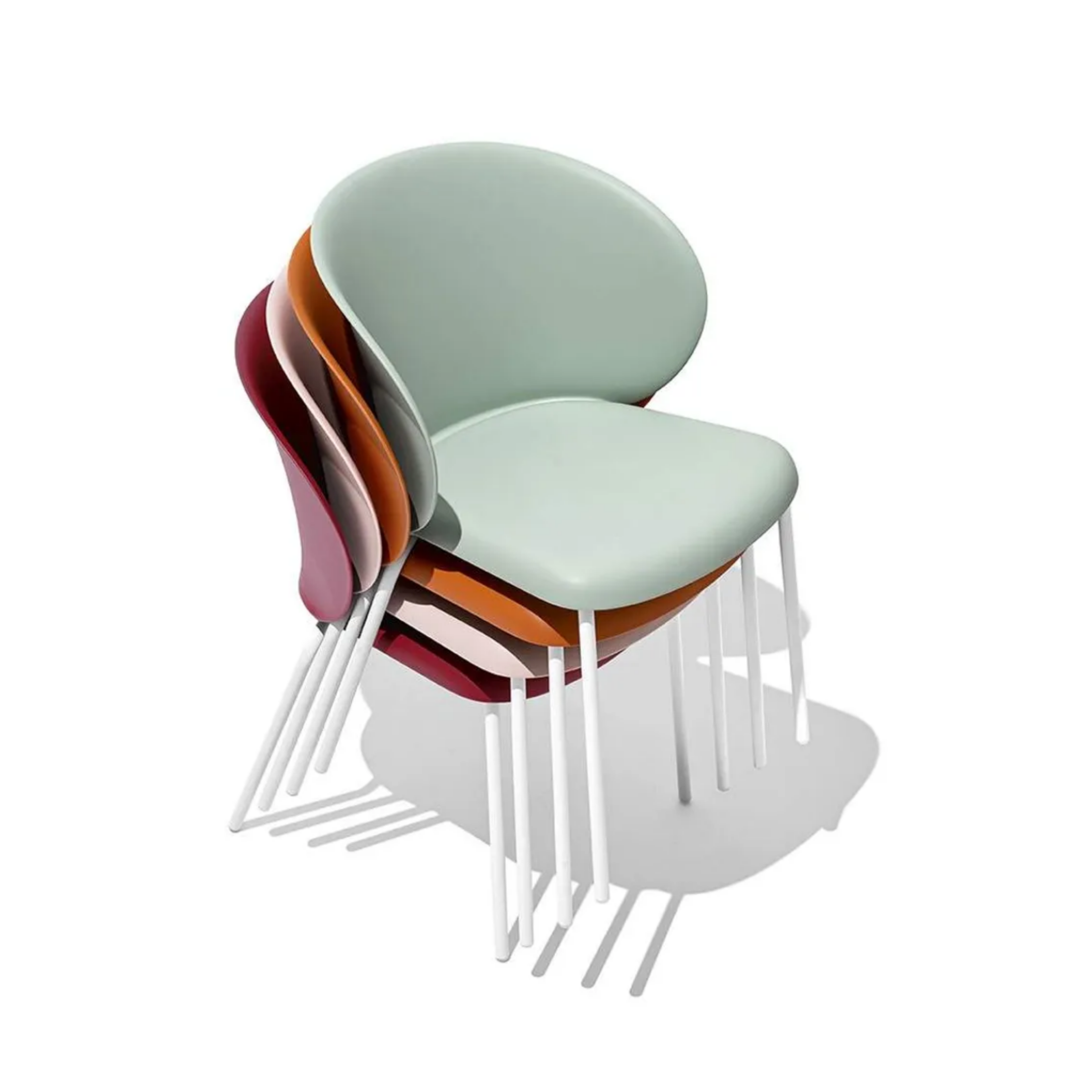 Set di sedie moderne "Tuka" in metallo e polipropilene impilabili cm 55x59 86h